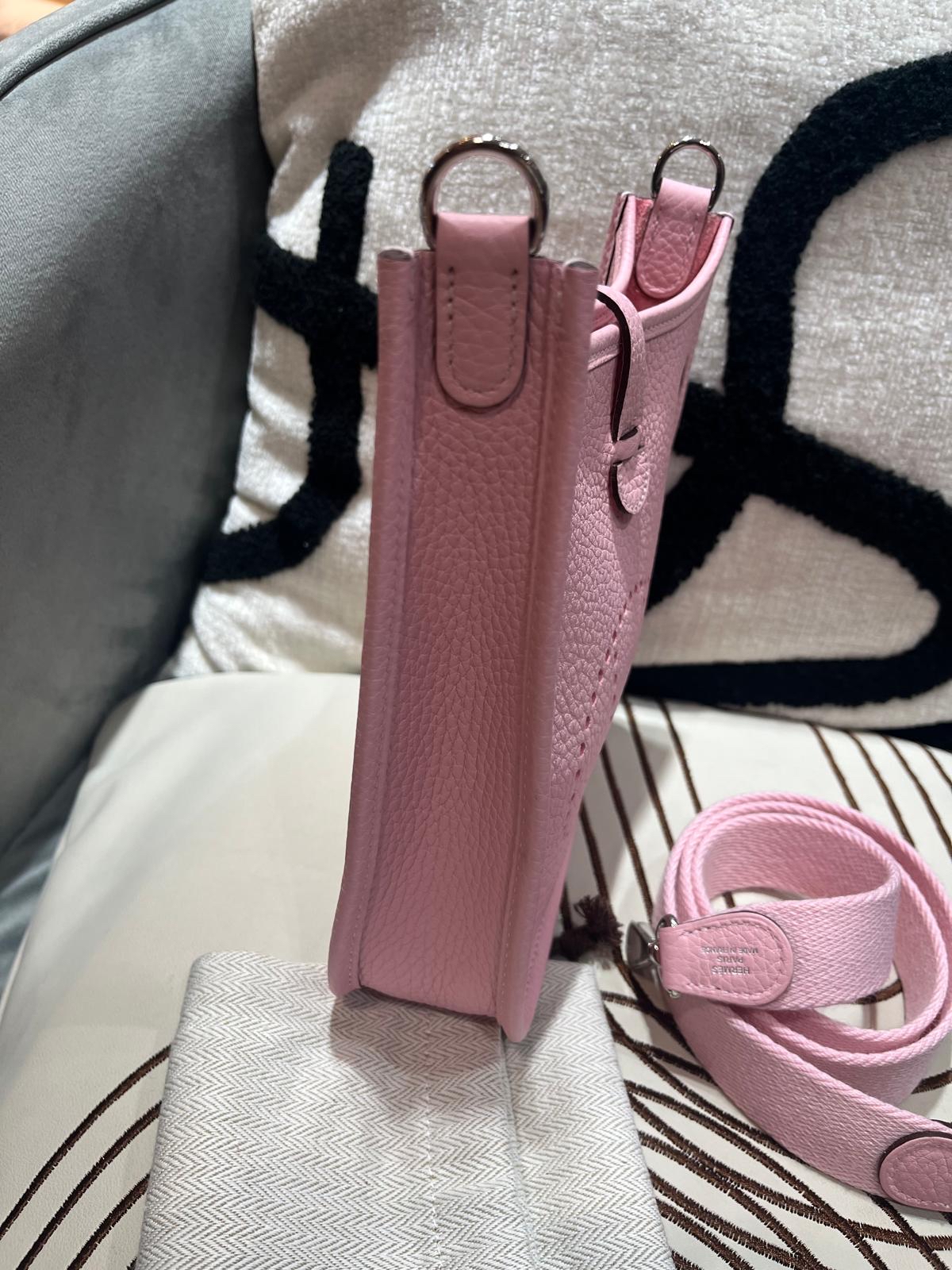 全新 Hermes Mini Evelyne 櫻花粉 Stamp K 100%Authentic, 100%new ✅Dust bag ✅box