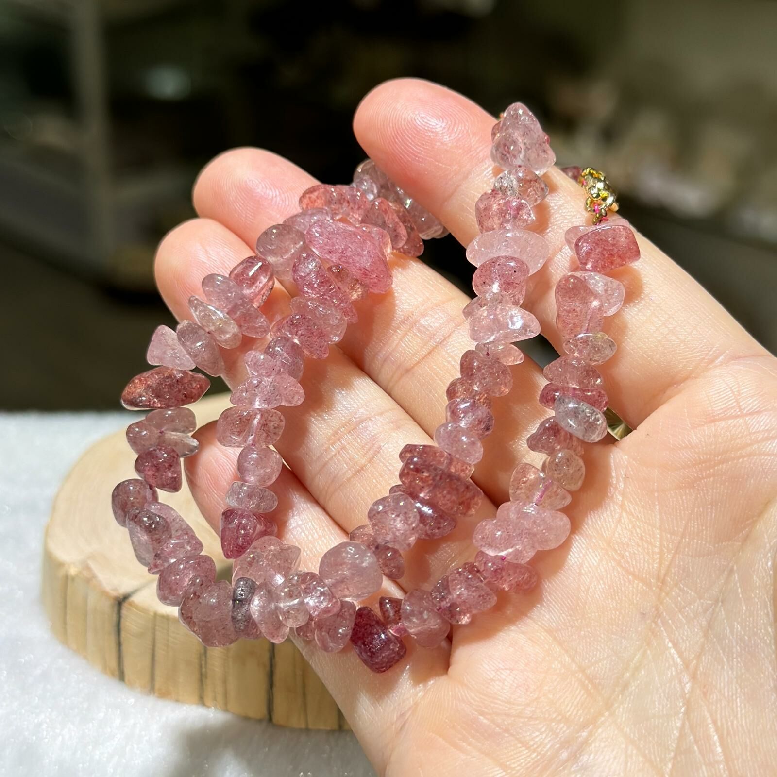 草莓晶隨形手鏈