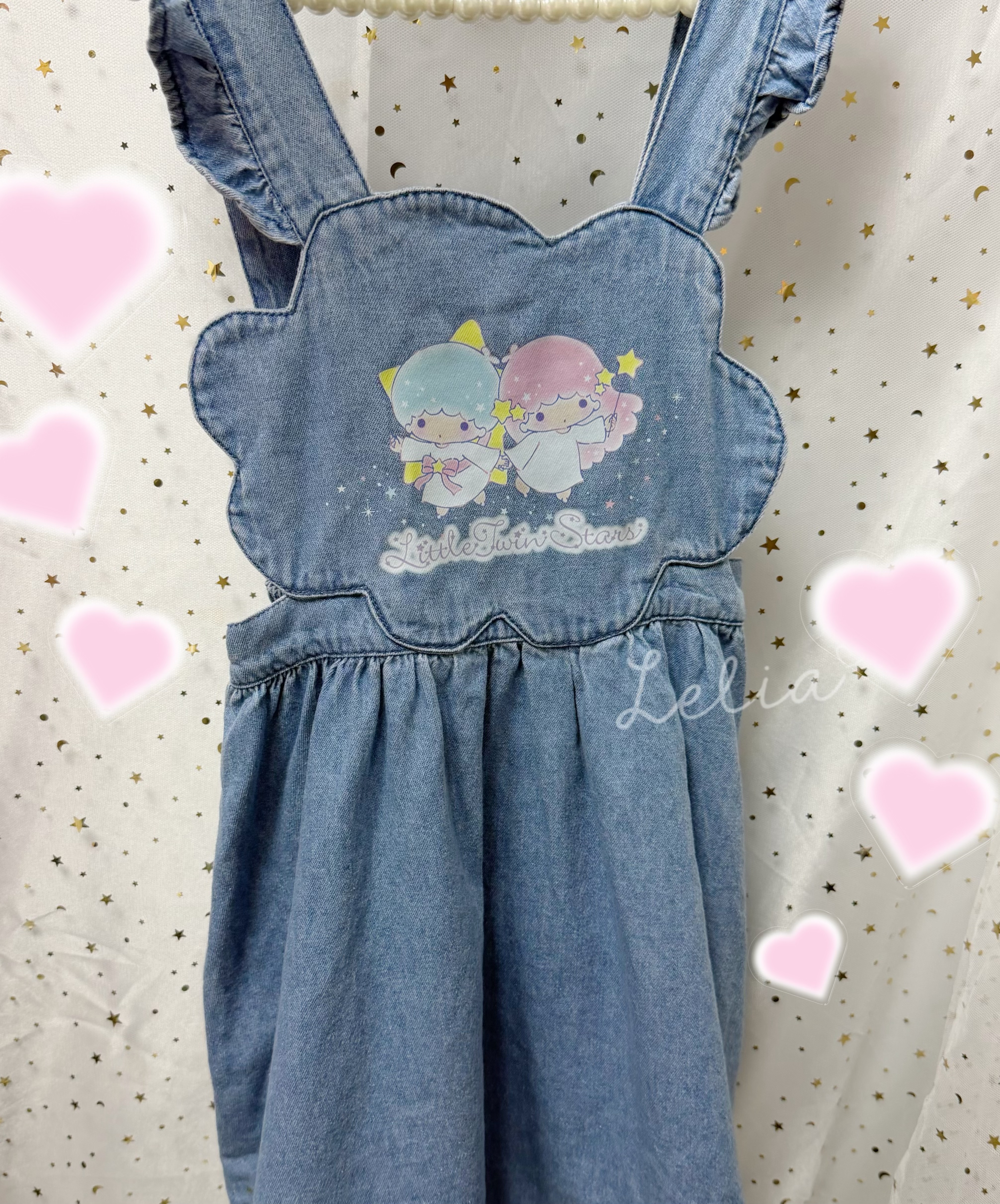 ▫️現貨▫️Little Twins Star牛仔吊帶裙