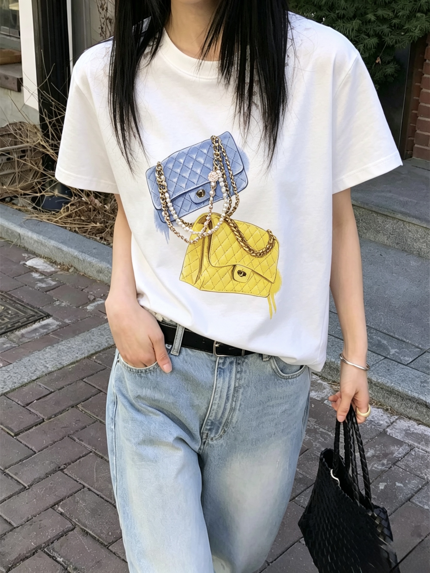 袋Print Tee + charm  