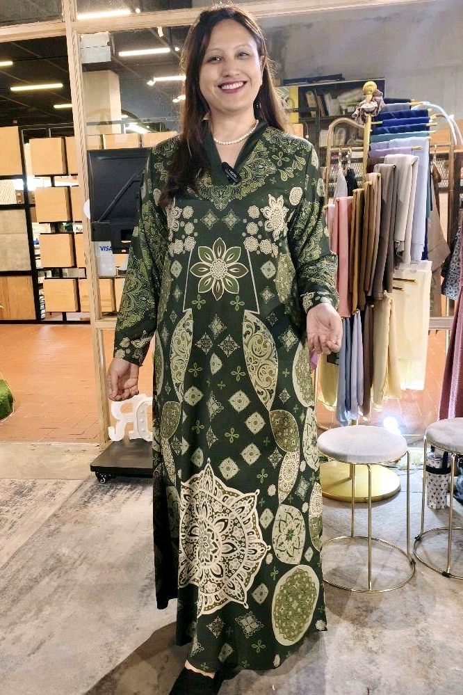 BOHEMIAN PRINT in Dark Olive