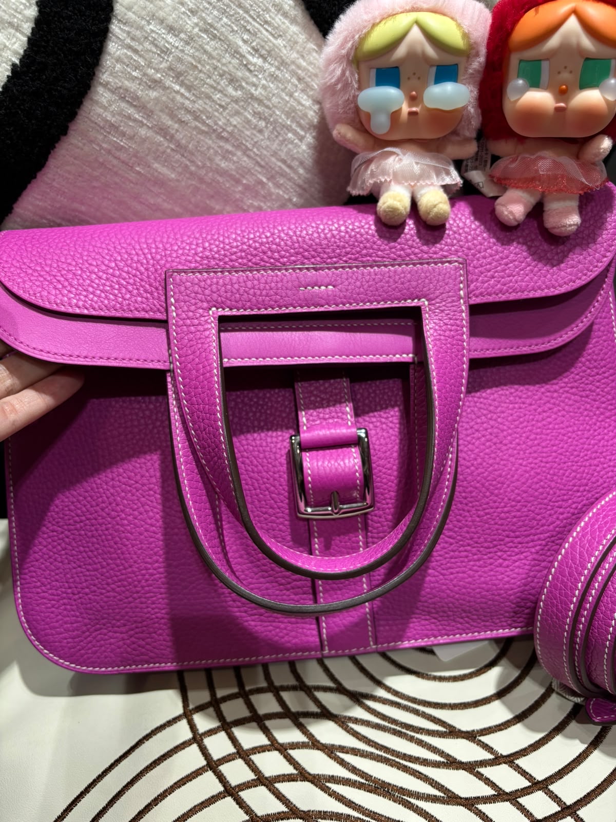 Hermes halzan 31 STAMP C 玉蘭粉銀扣 100%Authentic ,98%new✅dust bag 