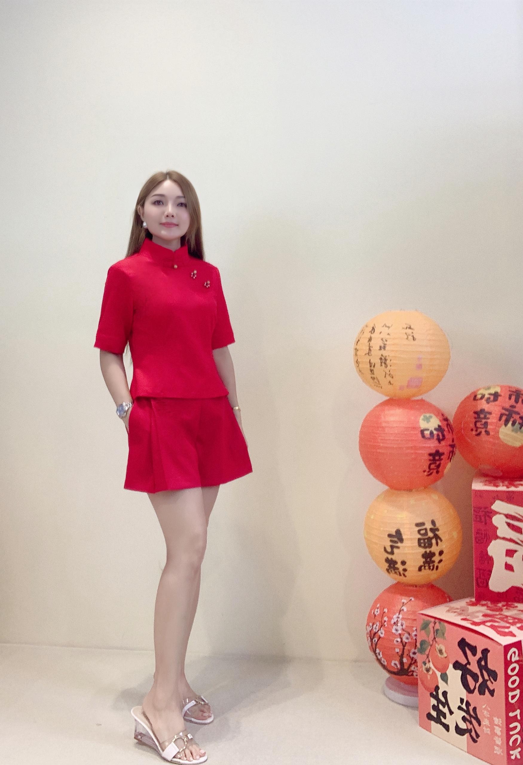 独家蝴蝶盘扣旗袍上衣 1664