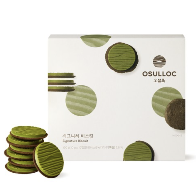 韓國 OSULLOC 特濃綠茶牛奶醬餅乾 100g/盒｜Green Tea Signature Biscuit