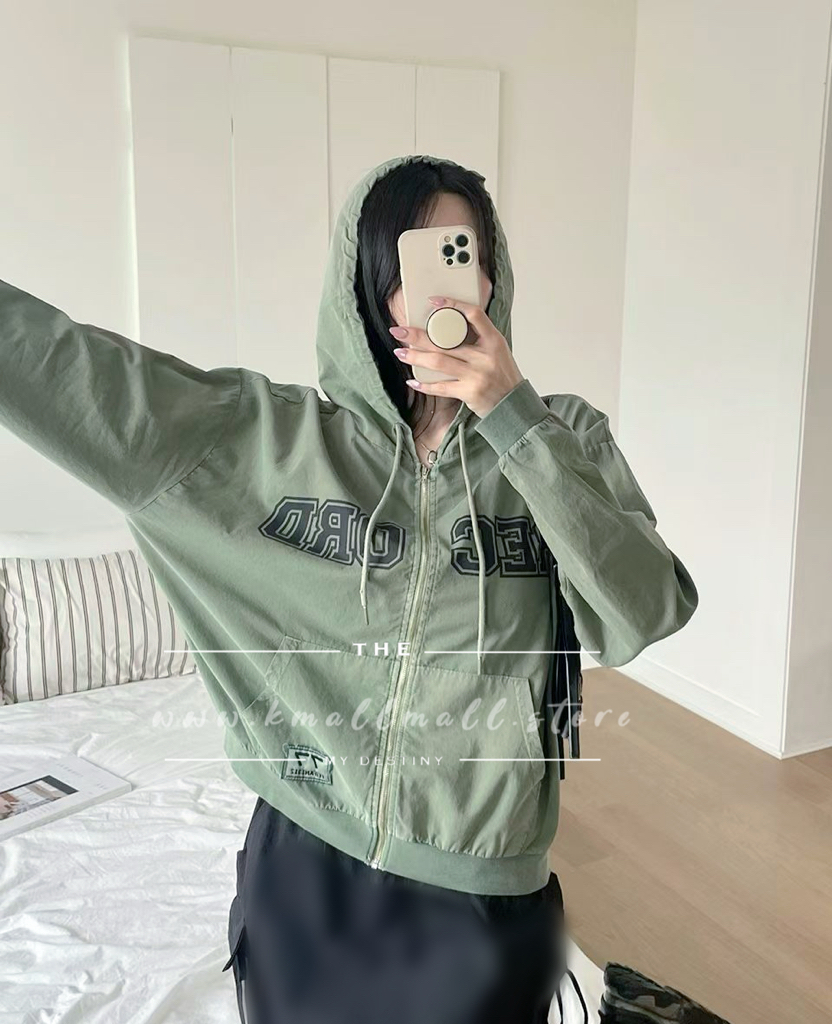 🍁正秋限定🍁 古著工裝有帽拉鏈外套