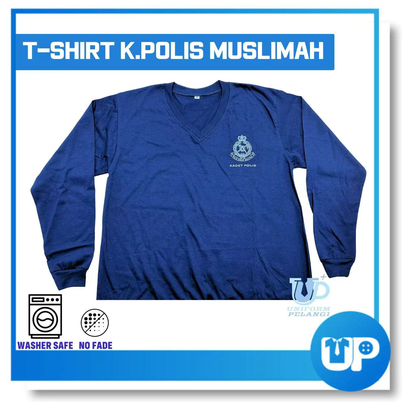 Baju Kadet Polis Muslimah T-shirt Cotton Uniform Police School Sekolah Korikulum TM-PL Kedai Baju Sekolah Uniform Pelangi