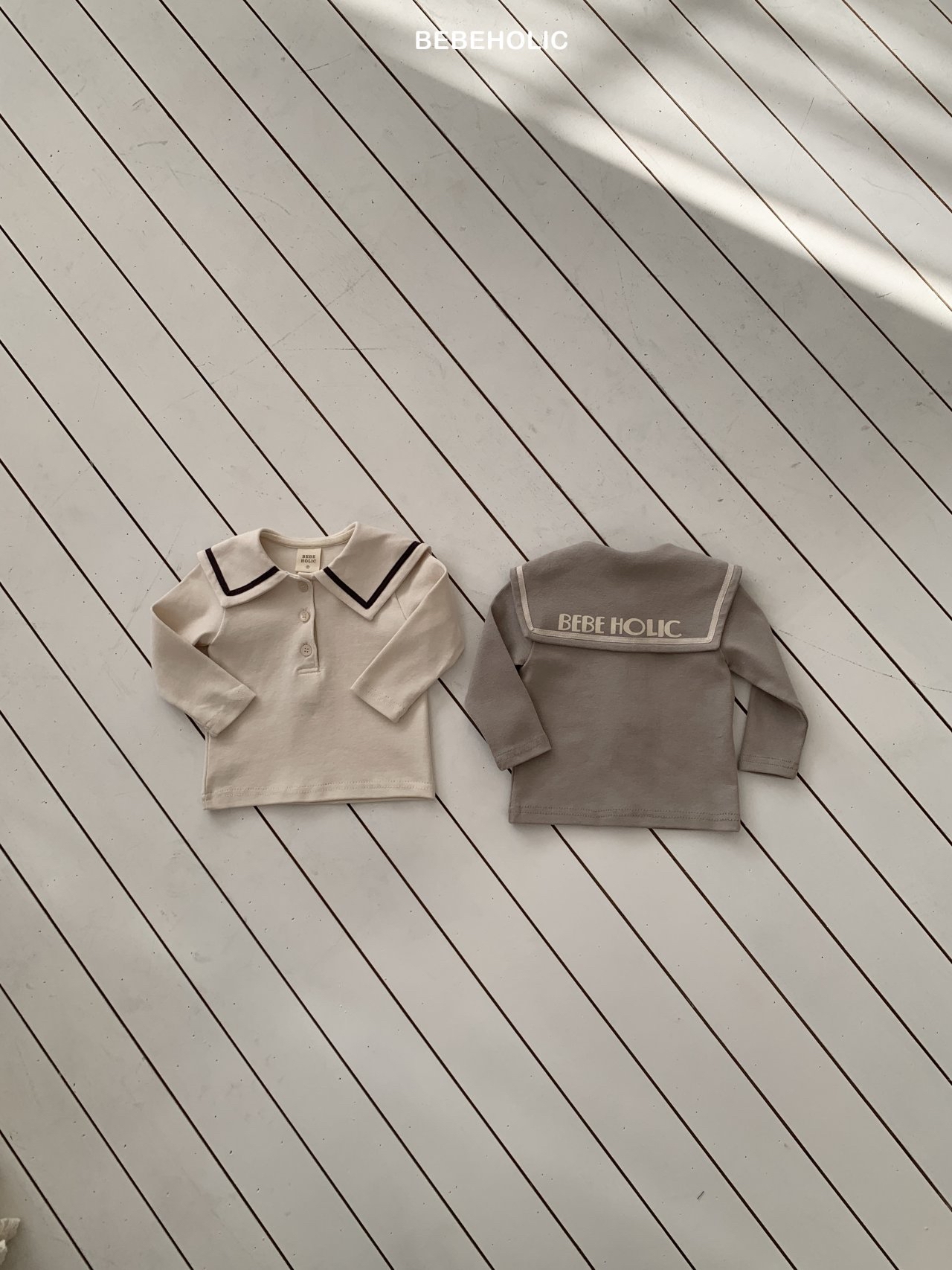 🌸預訂 韓國直送🌸🇰🇷BEBEHOLIC兩色品牌印花水手領長袖上衣