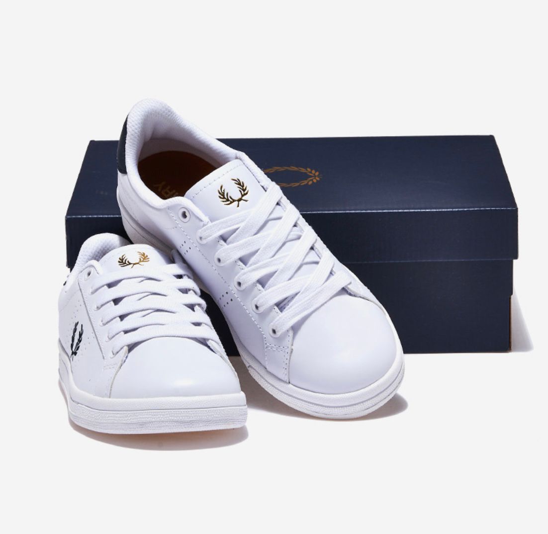 ✨韓國連線✨年終BIG Sale Fred Perry 好平呀😍Fred Perry 波鞋 突發限時特價🈹女裝 (白黑色) (KRS1126)