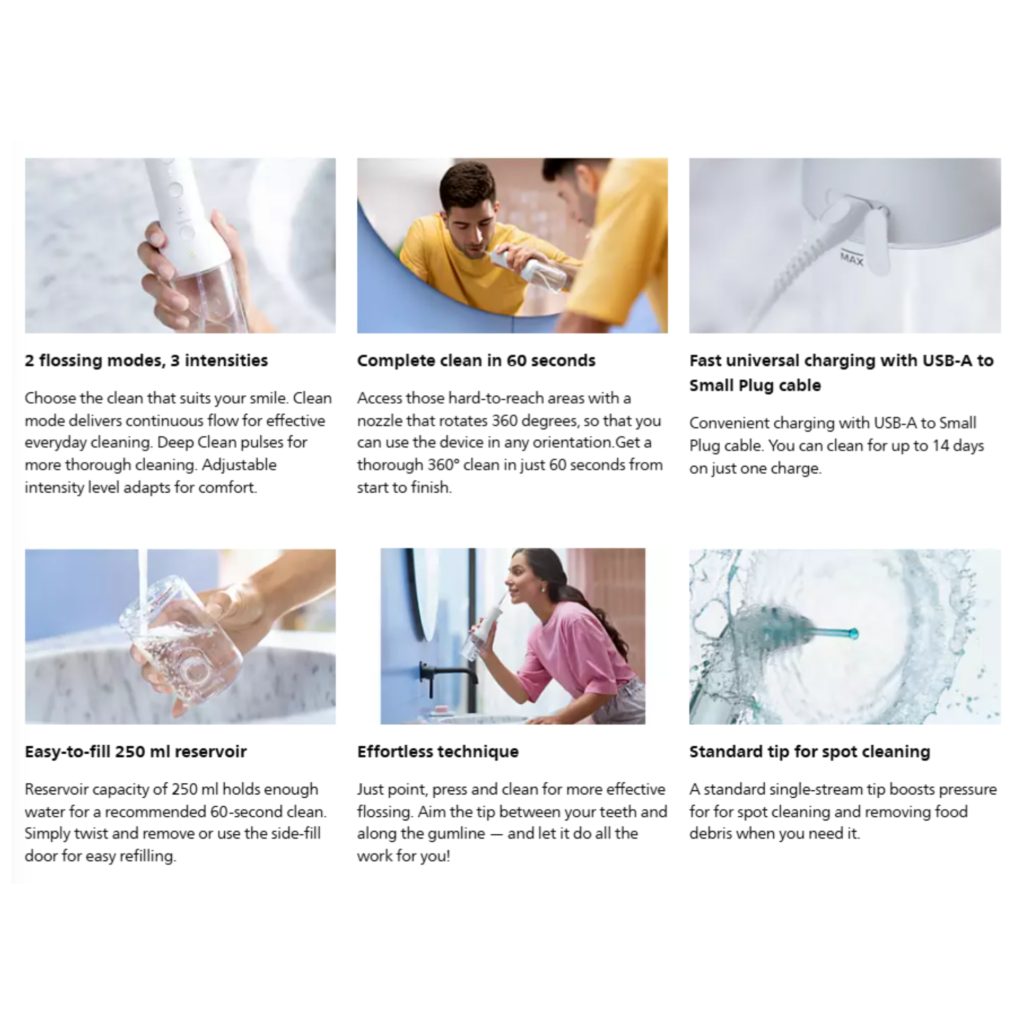 Philips Sonicare 3000 Series Cordless Power Flosser Oral Irrigator (HX3826/31)