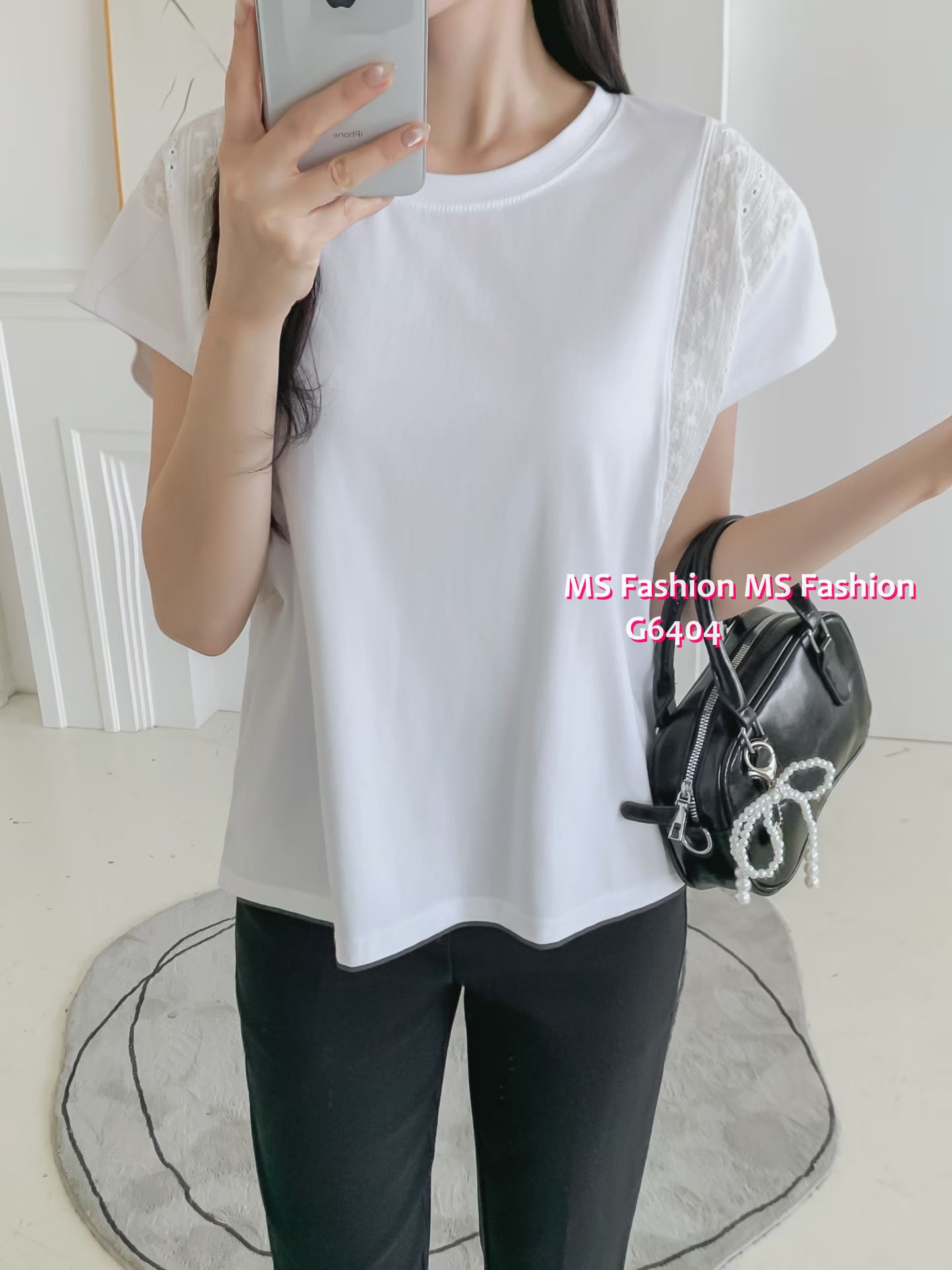 G6404 淨色通花top
