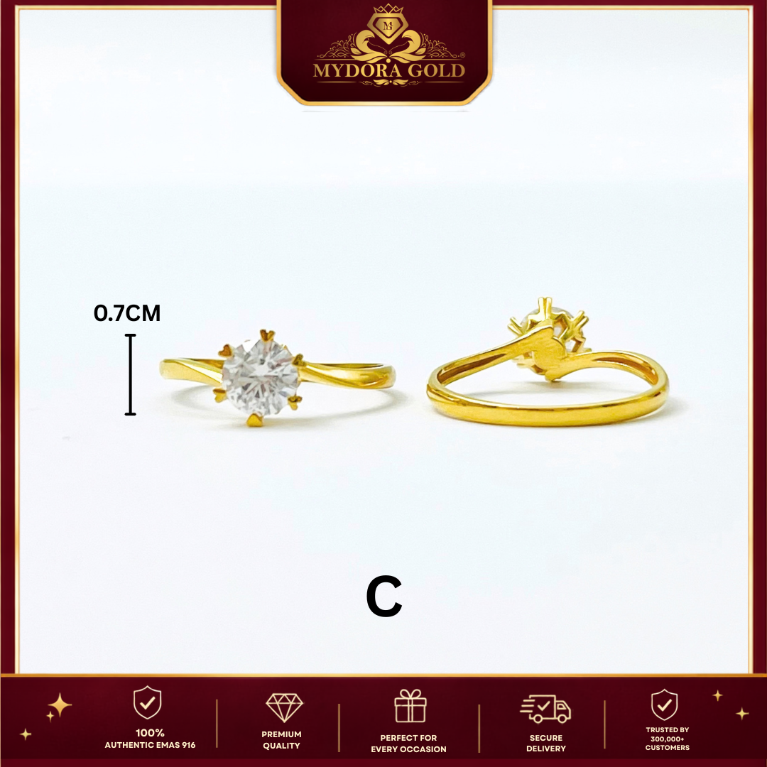 MYDORA Cincin Batu Felisa l EMAS 916/22K