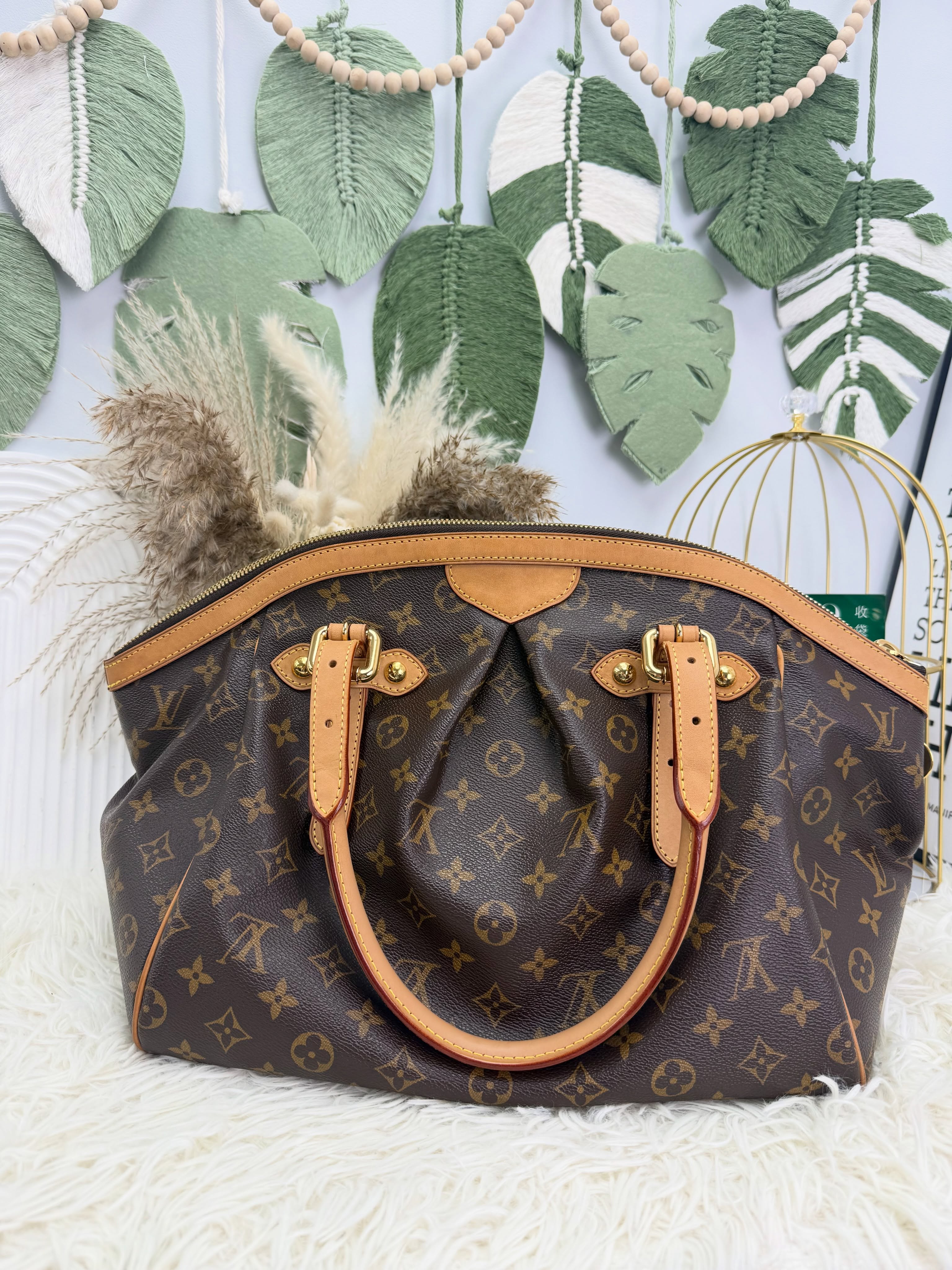 Lv👜 PRE OWNED 🛍️啡色老花 Tivoli GM size餃子袋 有塵袋 🥟🤎