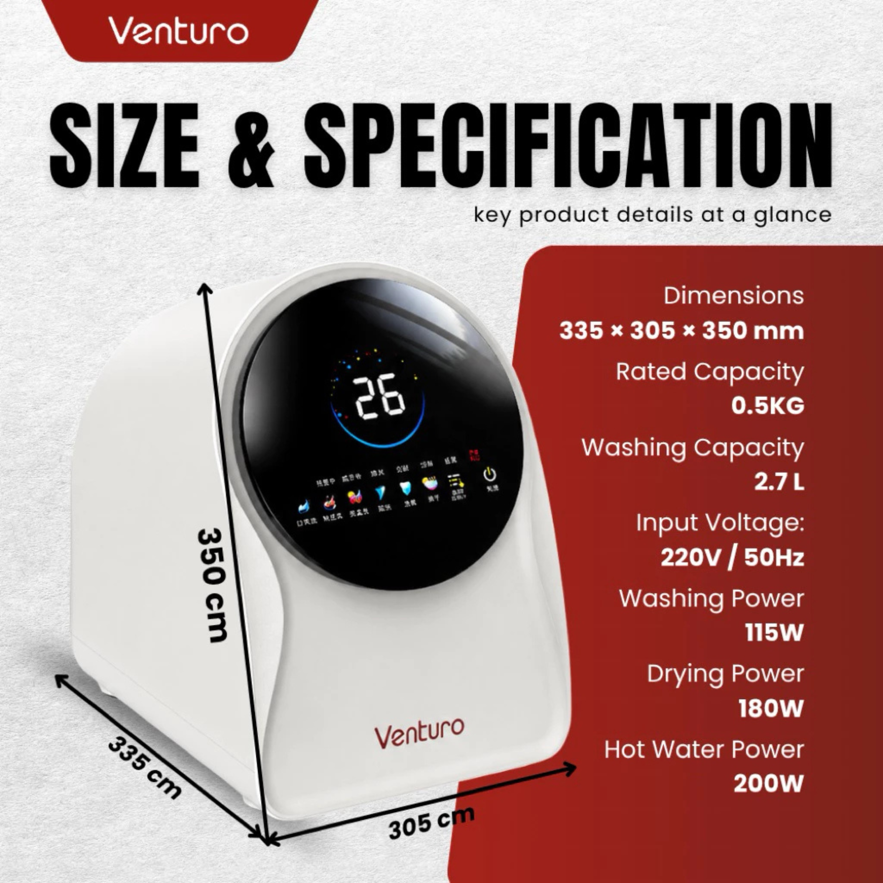 Model: VTR-03-Drum Underwear Washing Machine (Wash, Dry and UV sterilization)