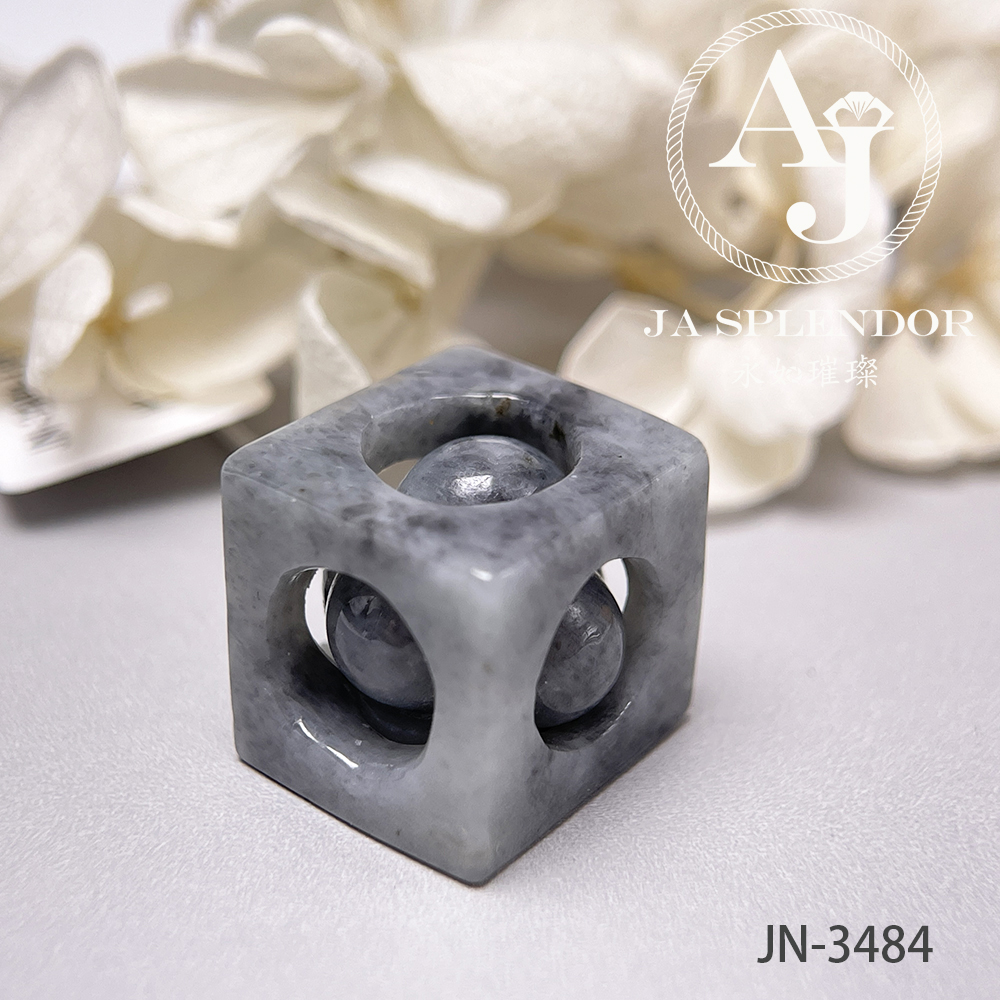 JN-3475/81/82/84 天然翡翠A玉 烏鷄招財進寶骰子吊墜