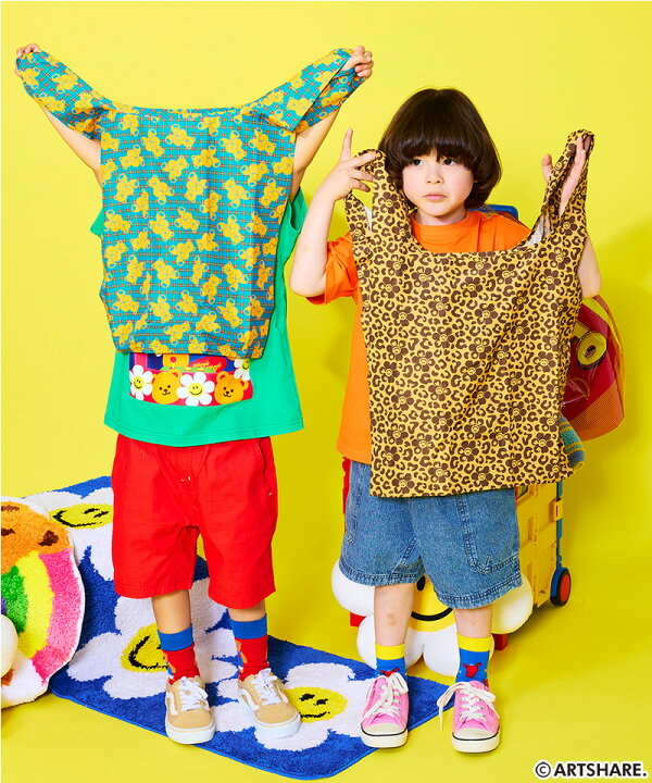 🇯🇵預訂 日本直送🇯🇵Markey’s x Wiggle Wiggle兩色花花小熊印花環保袋