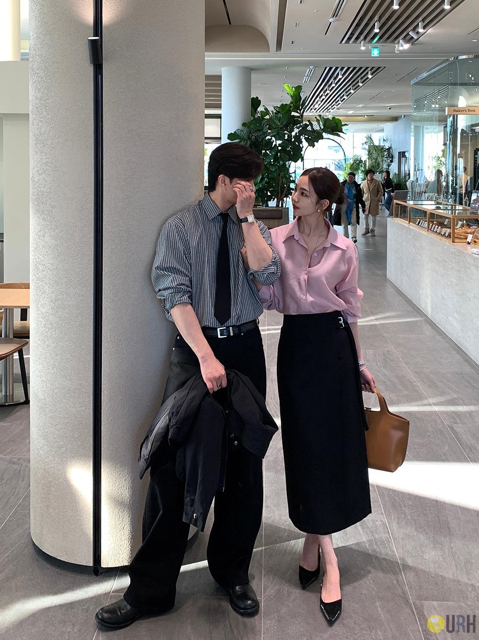 【100%保證韓國直送】極簡美學隱形門襟細條紋挺闊寬鬆純棉襯衫 👕 [2 color] RL114872