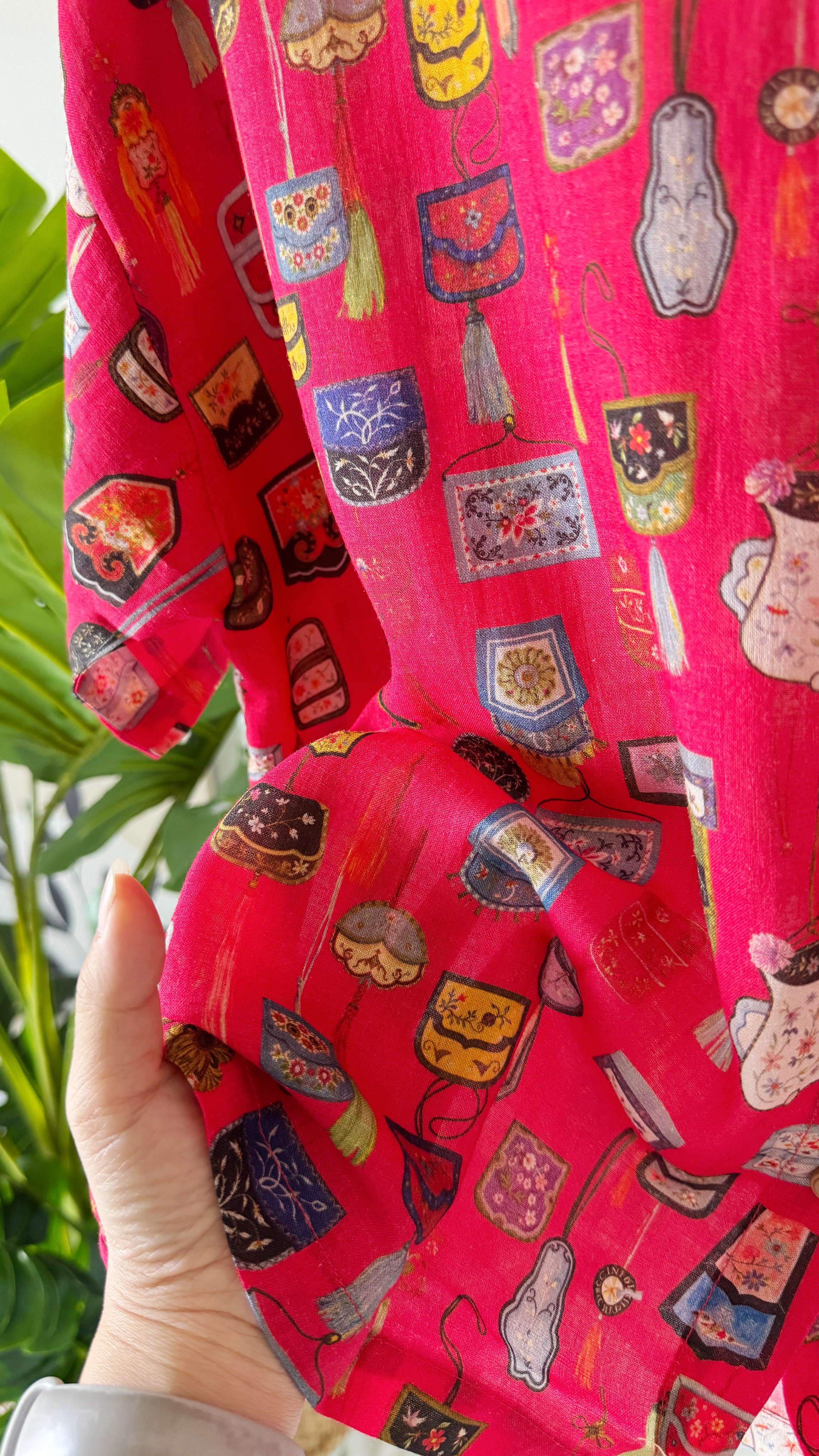 复古港风印花翻领衬衫