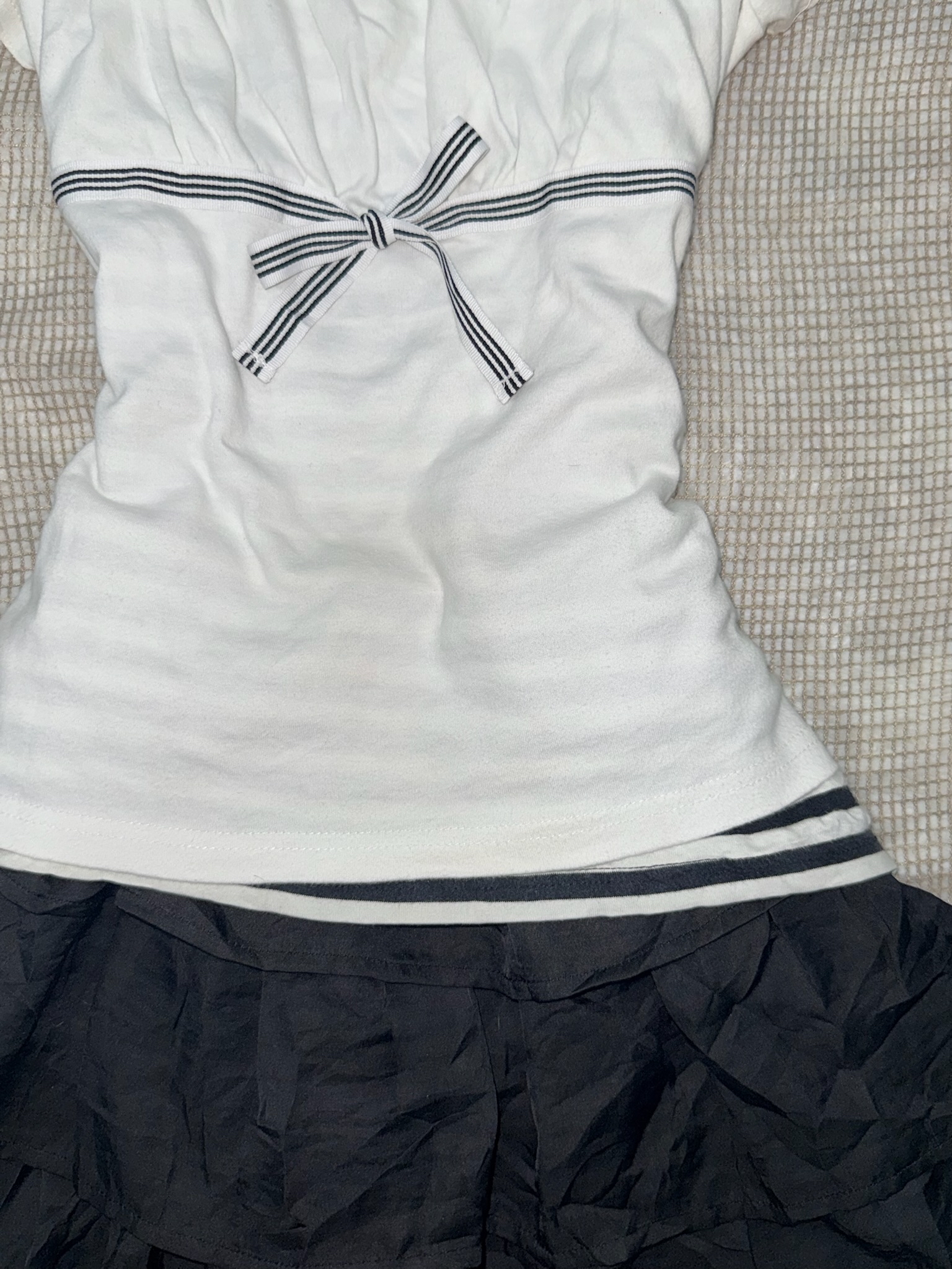 Coquette Style Dark Himekaji Elegant Contrast Puff-sleeve Set