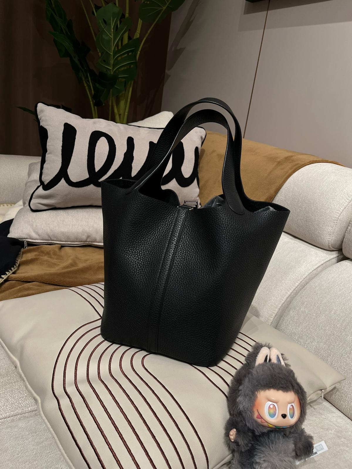 Hermes picotin 22,黑色銀扣,STAMP C 100%Authentic ,98%new  ✅key lock ✅dust bag