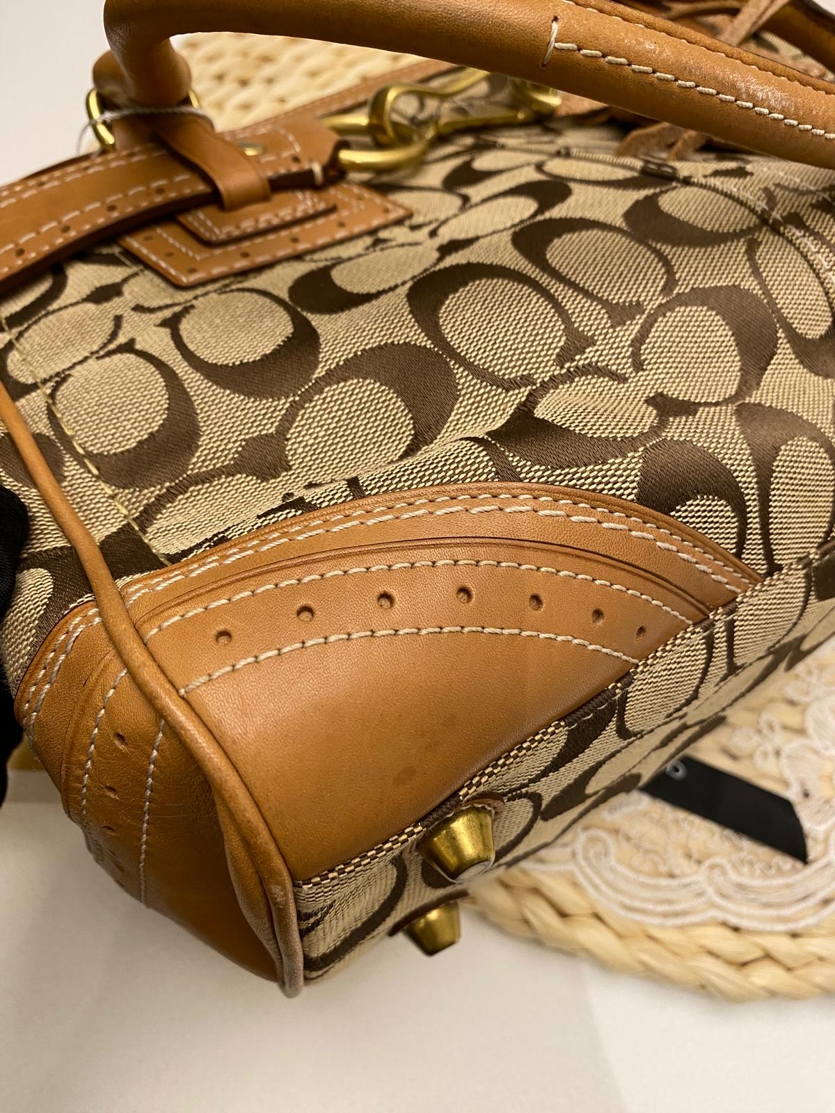 Coach Hamptons Signature Canvas Horsebit Tassel Handbag