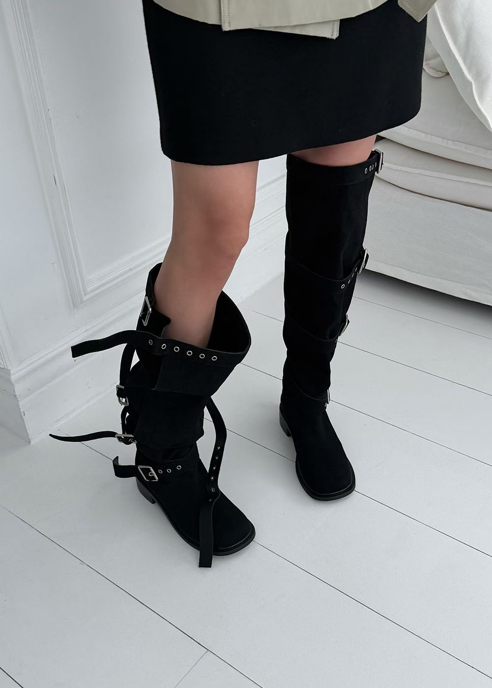 C06 過膝堆堆猄皮Boots