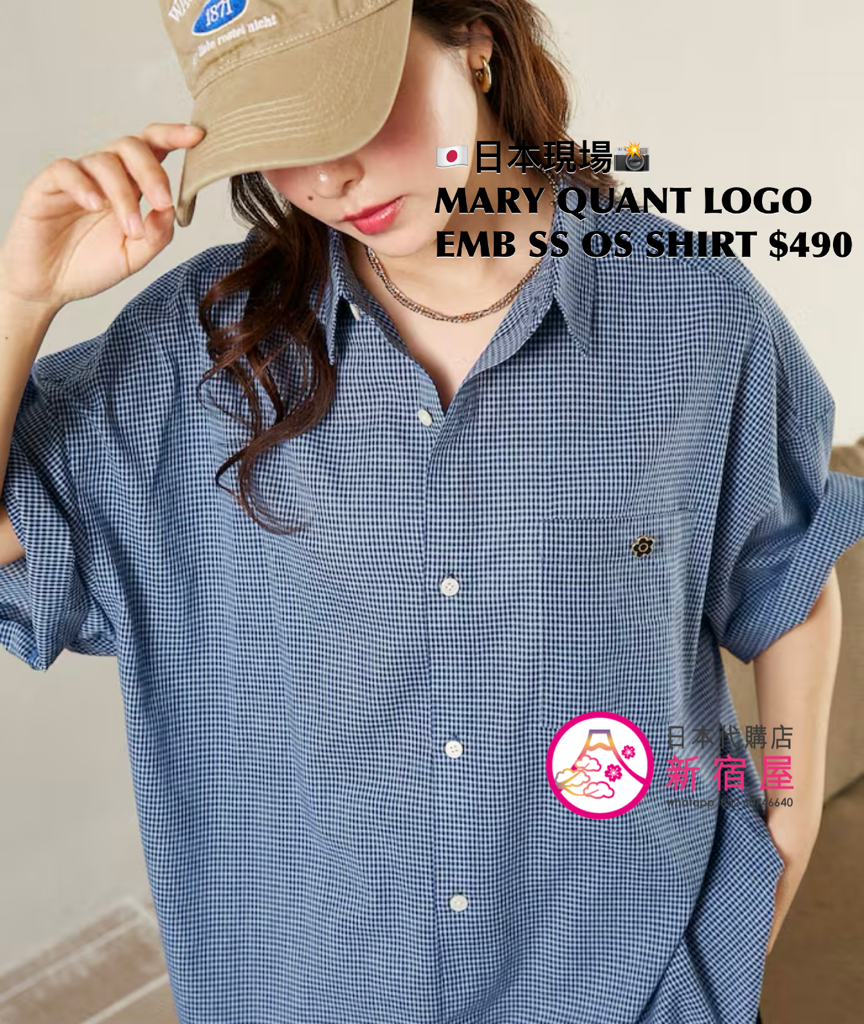 MARY QUANT 限定 LOGO EMBROIDERED SS OVERSIZED SHIRT