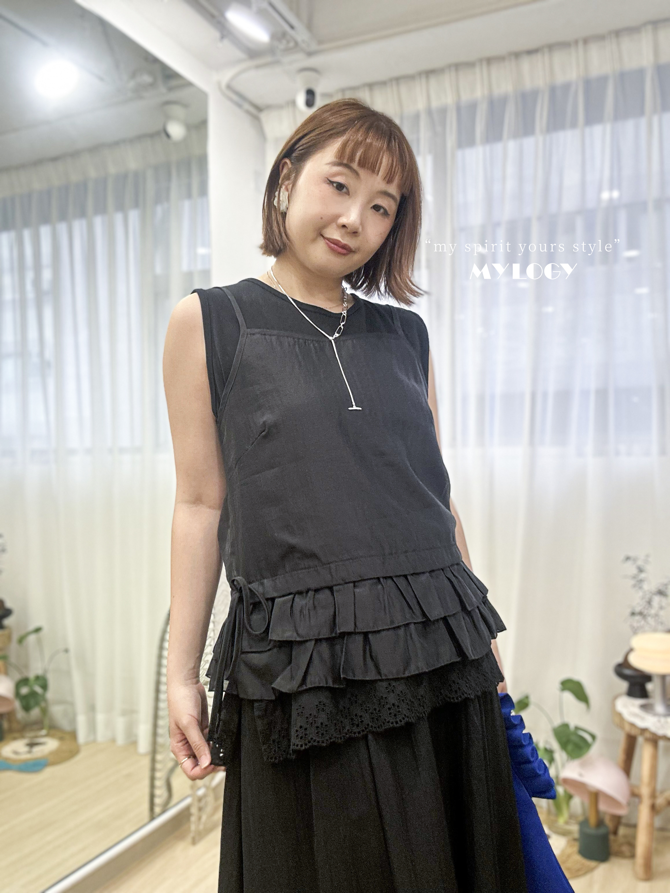 重點係下邊～完美裙邊超百變基本款背心 PS0002 - 黑色 Black