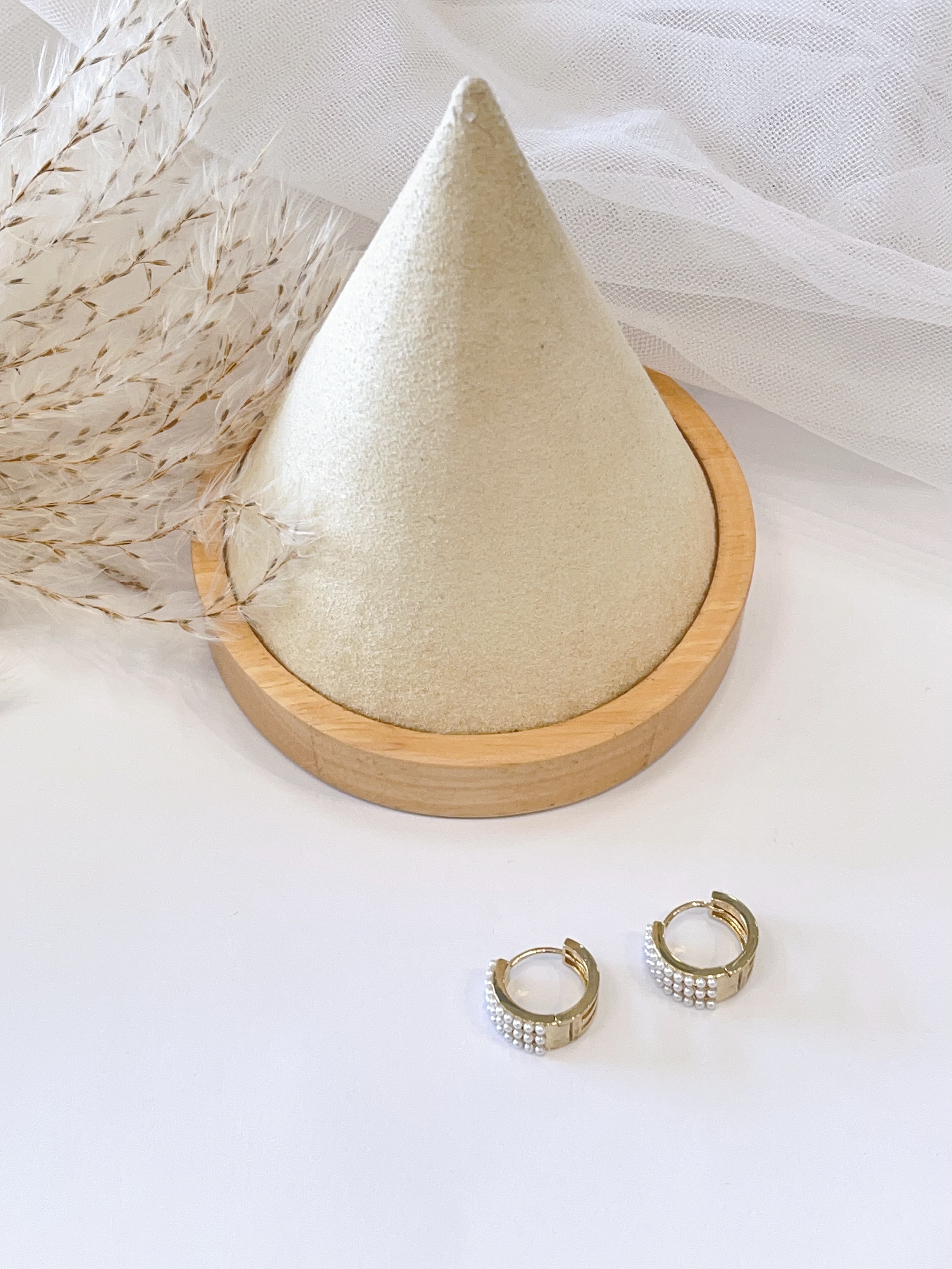 精致小珍珠设计耳扣耳环