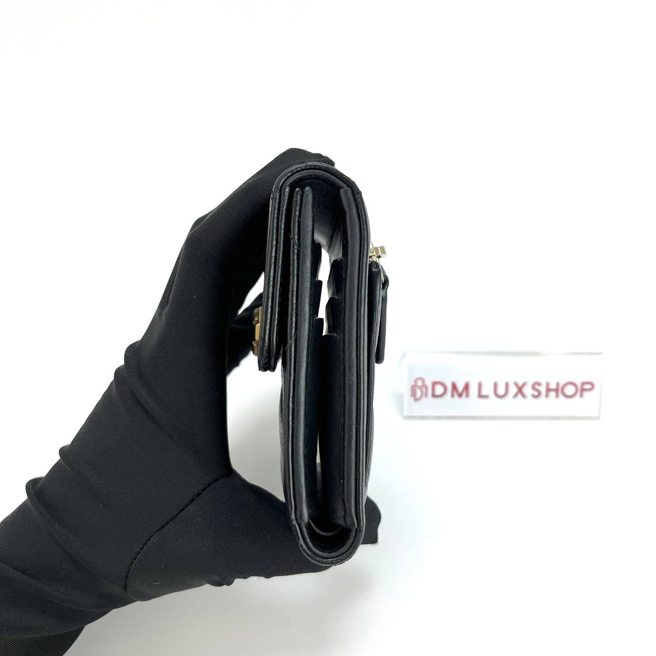 Chanel Boy Black Caviar Small Flap Wallet GHW (Serial 25, Y: 2018)