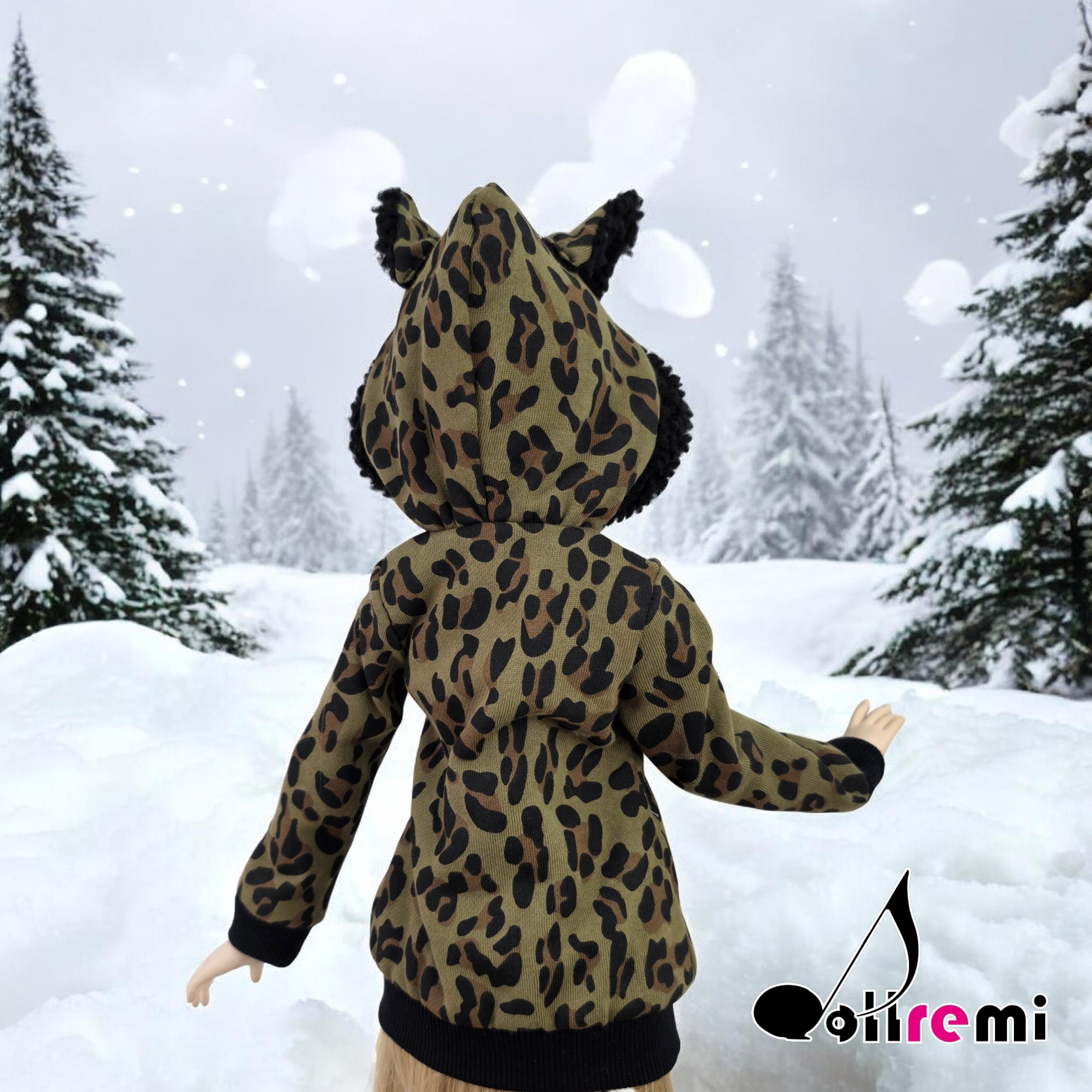 【dollremi】(DD0570) 豹紋有耳連帽外套 Leopard print hooded jacket with ears