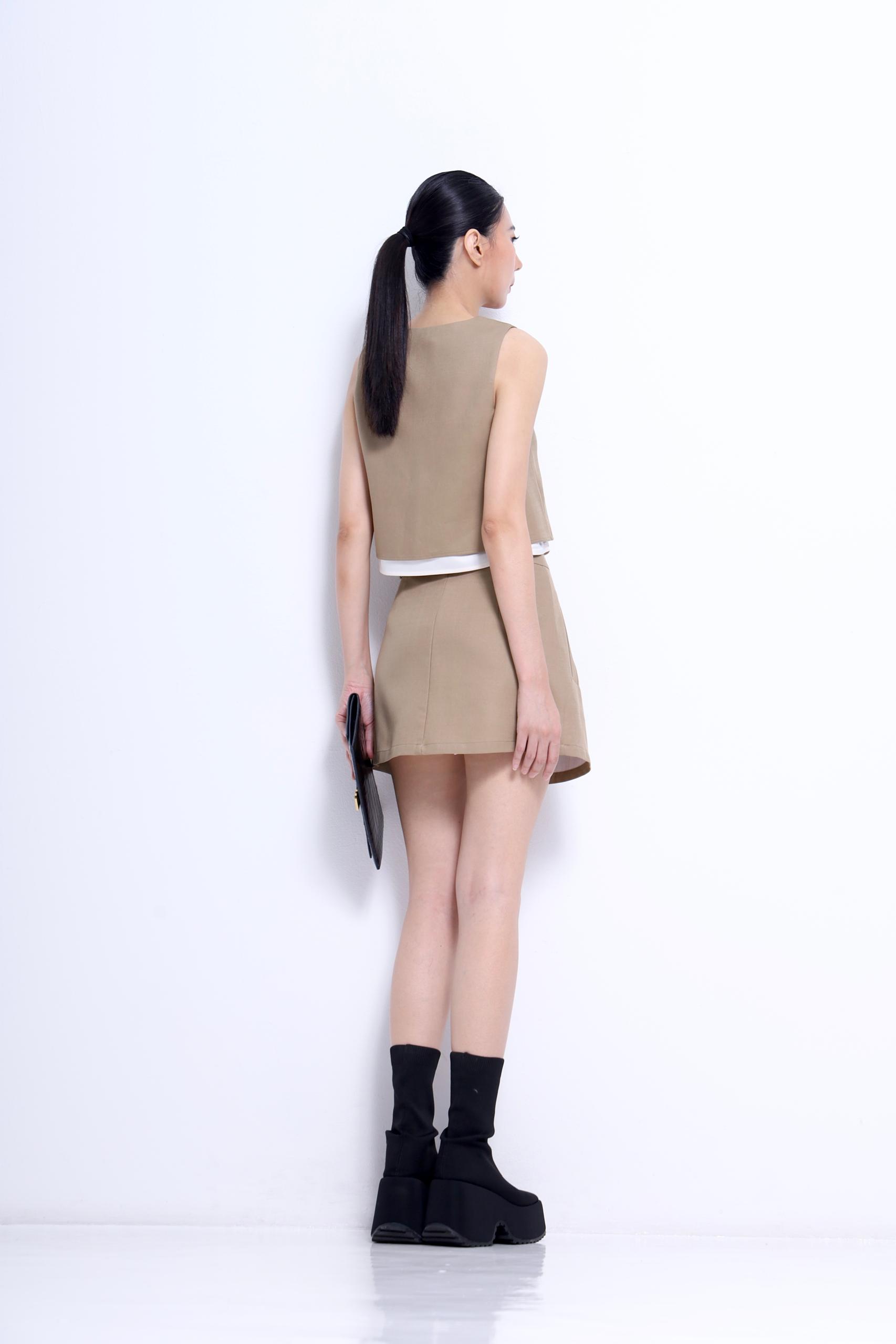 CB2778 + CS1438 Button Front Vest & Mini Skort Set