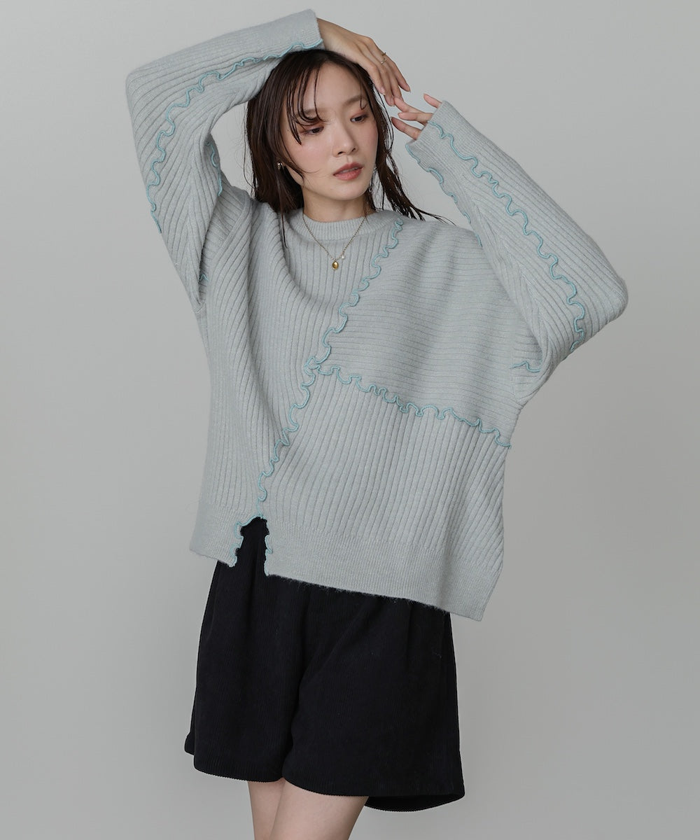 <JP> 設計感！特色滾邊軟糯Knit Top* 4色入 <預購>