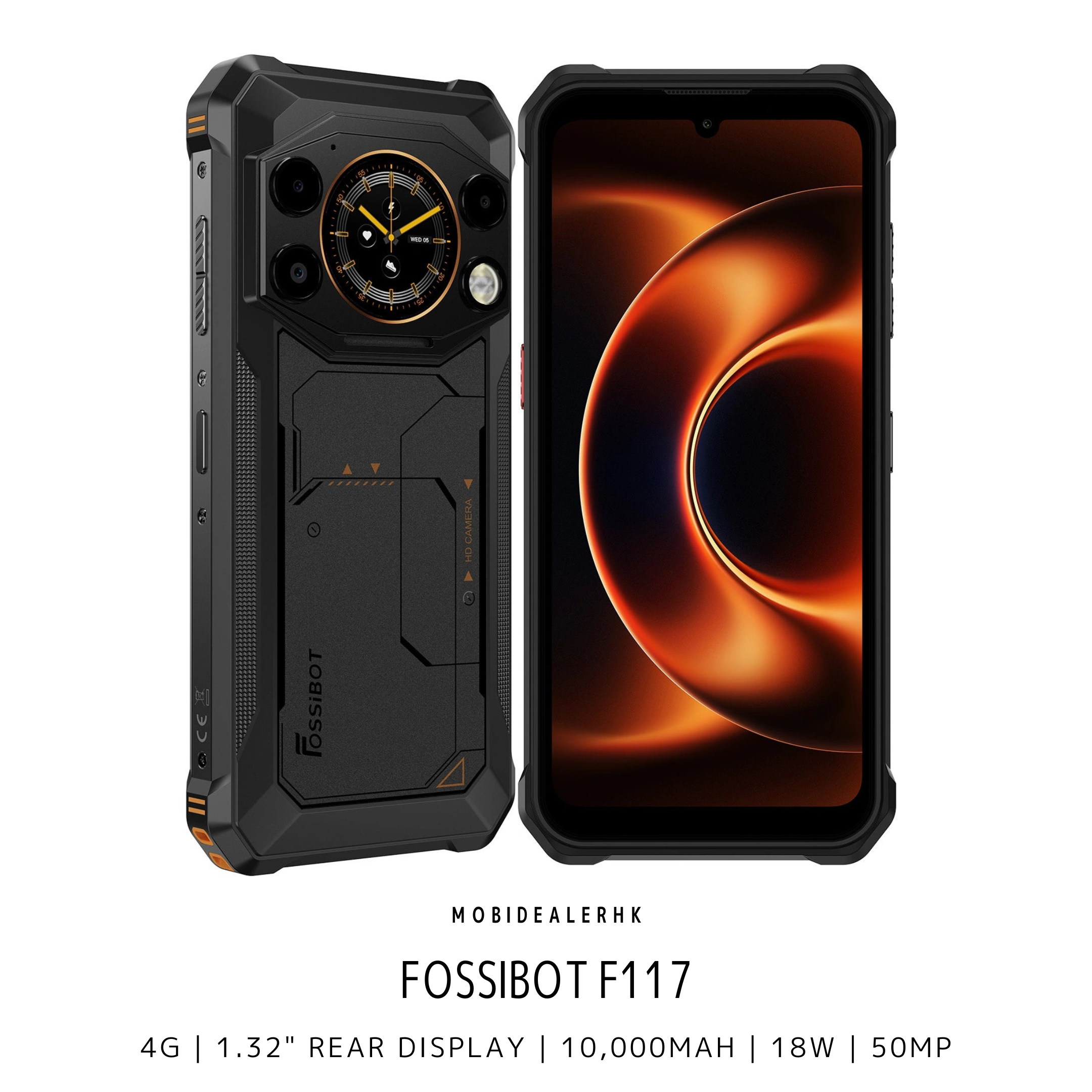 Fossibot F117 | 4G | 三防手機 | 1.32吋副屏 | 10000mAh | 50MP