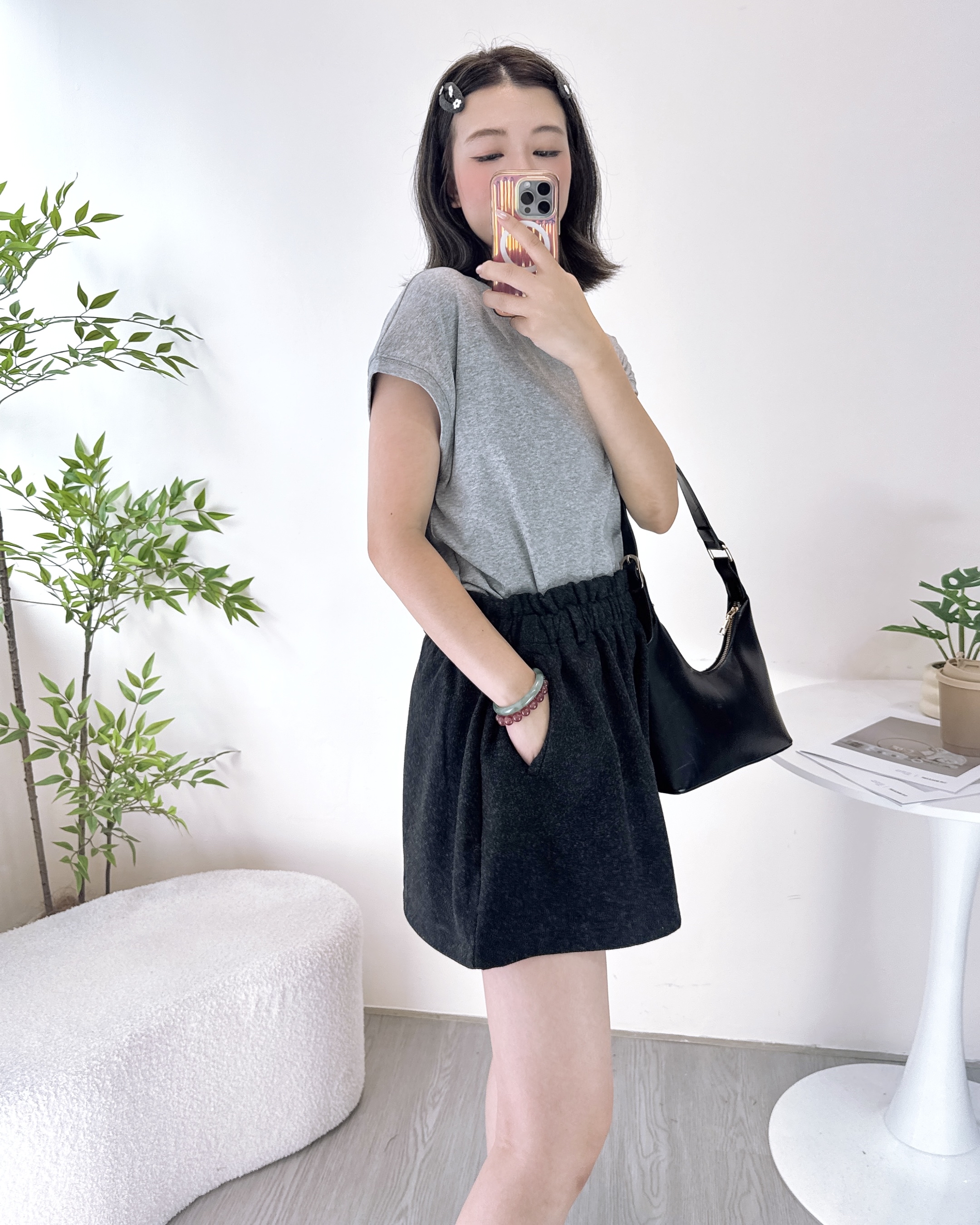 彈性純棉雞翼袖淨色上衣 8色