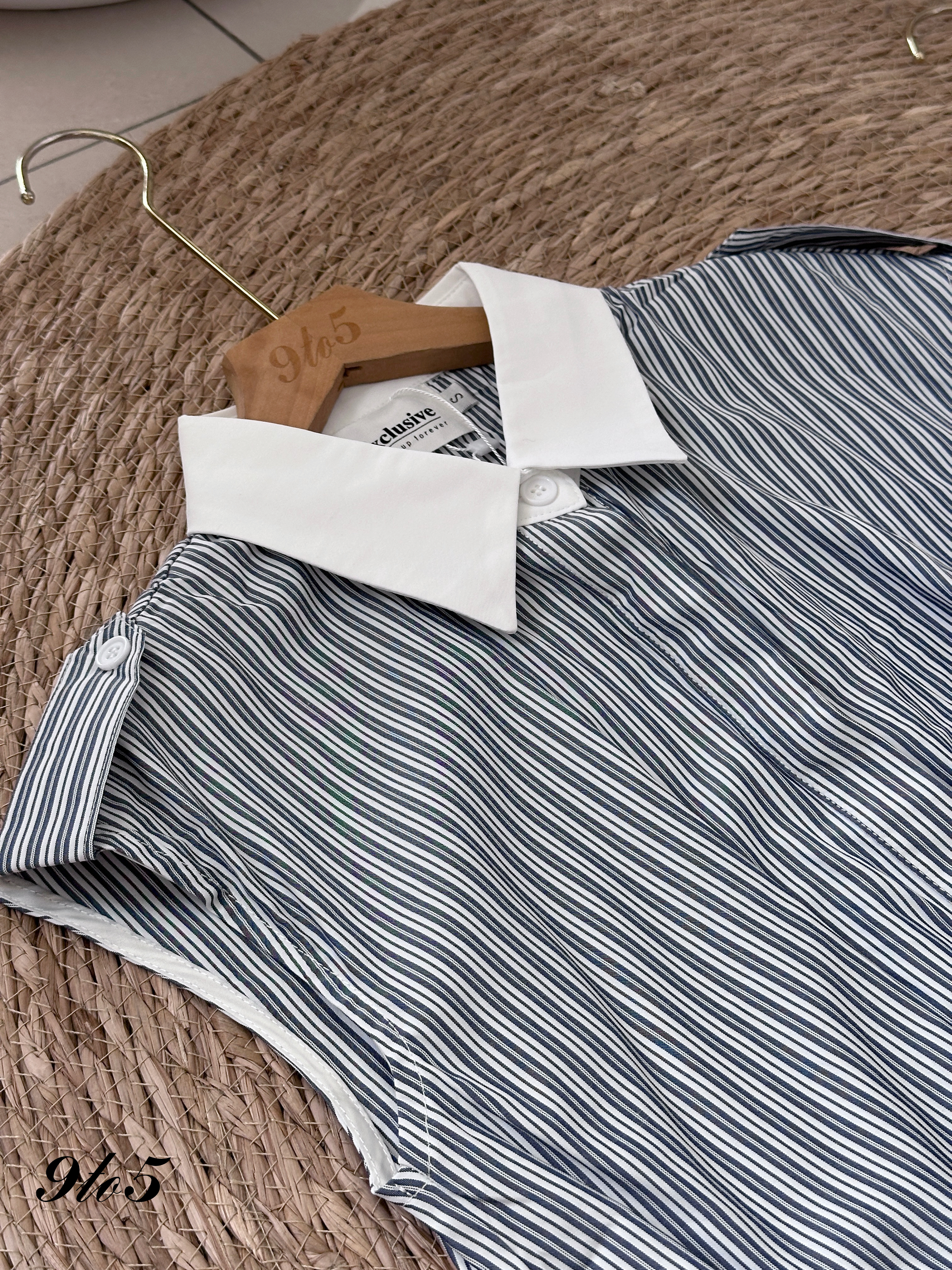 T4134 Stripe Crop Shirt - 4 Colors 