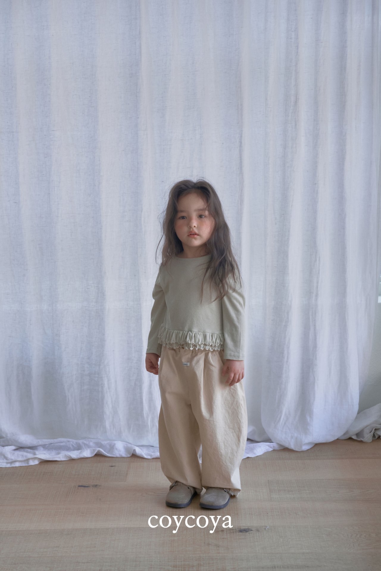 🌸預訂 韓國直送🌸🇰🇷COYCOYA兩色雙層褶皺下擺長袖上衣