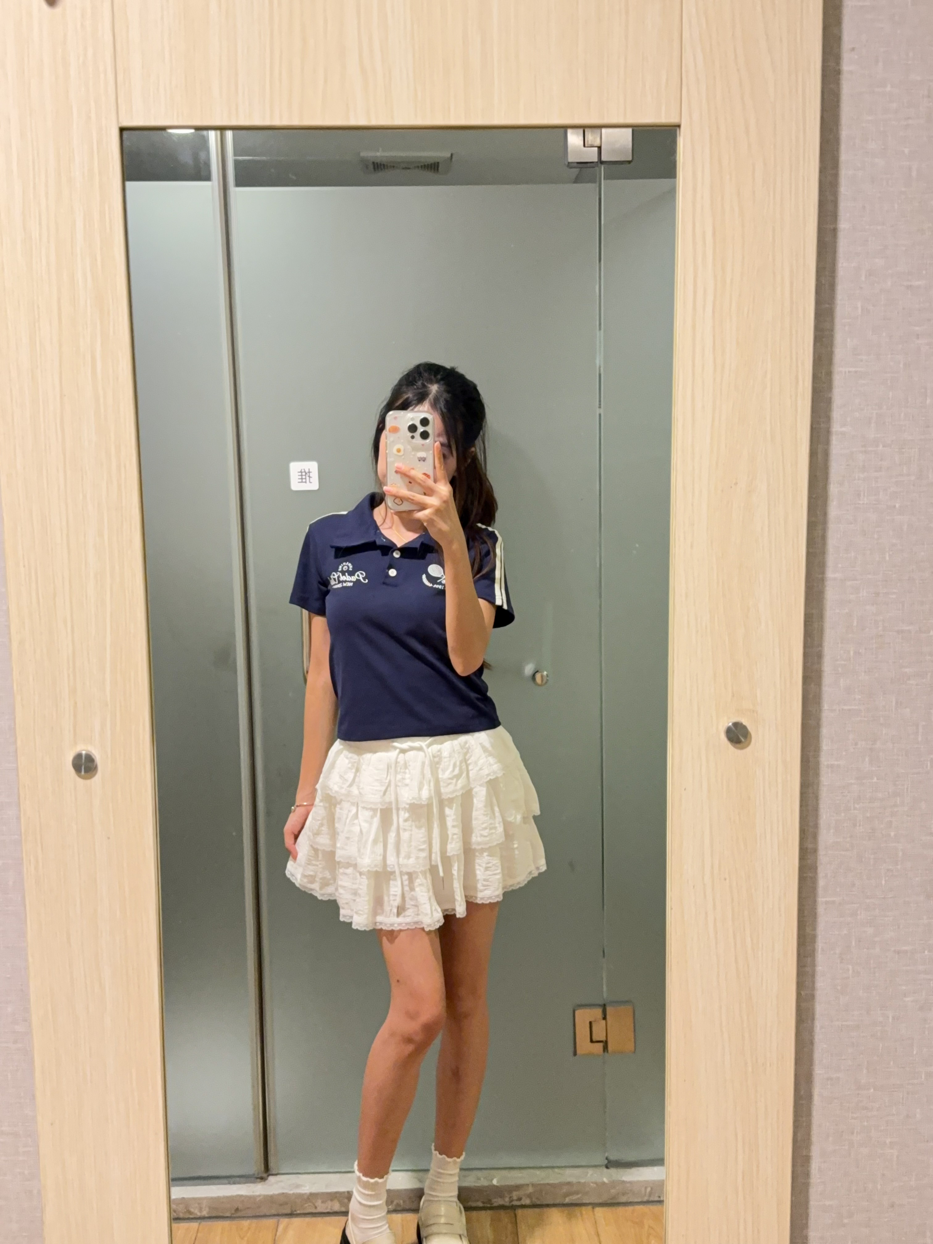 松紧腰蕾丝蛋糕半身短裙R2994