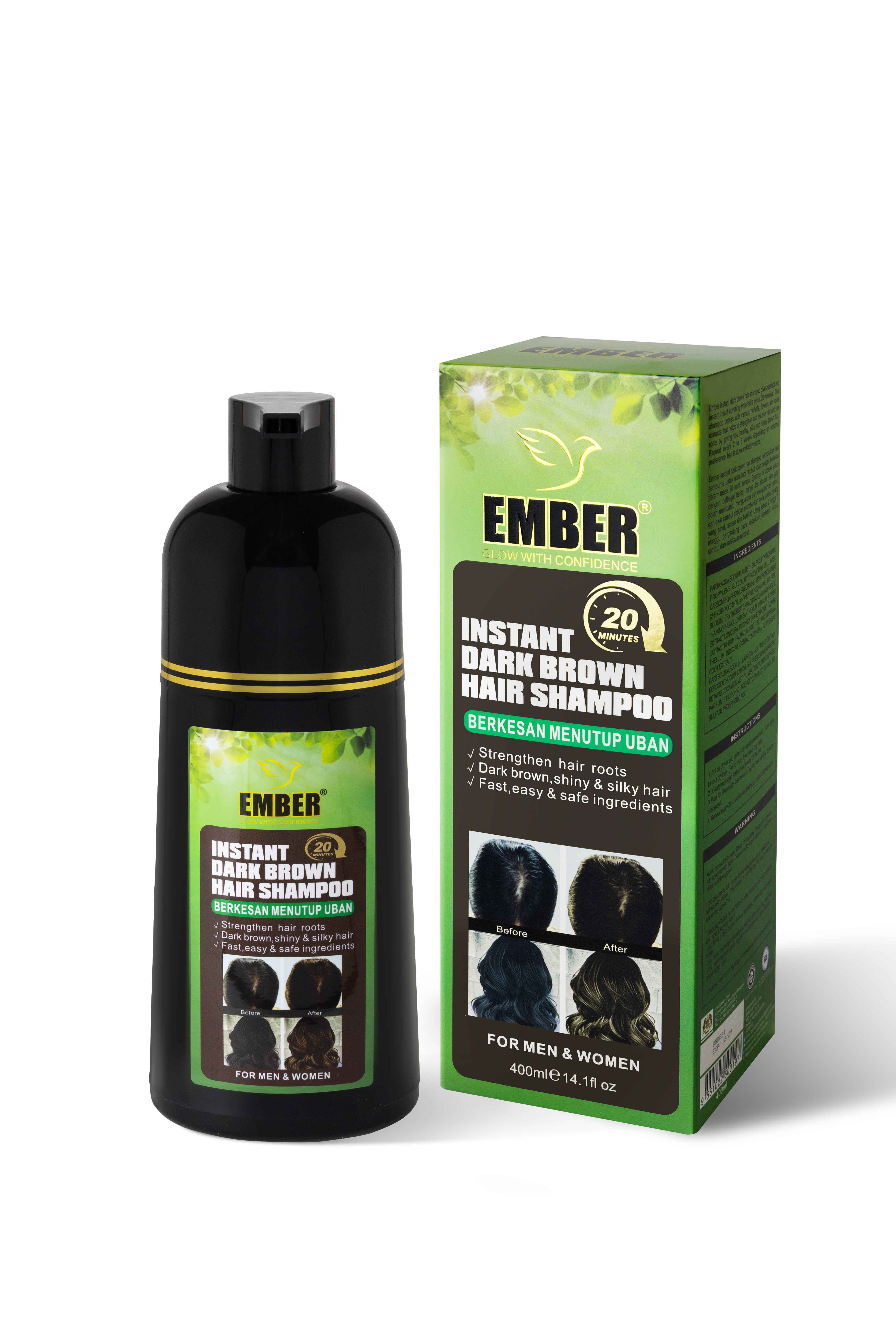 EMBER HAIR COLOR SHAMPOO 400ML /  BROWN