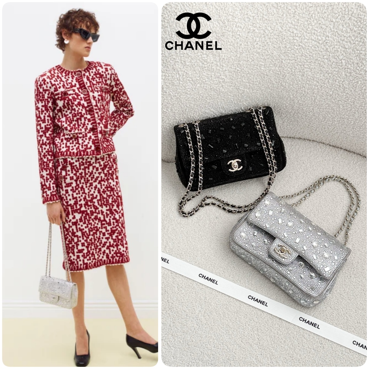 【頂級】CHANEL Evening Bag 閃耀水鑽晚宴翻蓋包 連禮盒