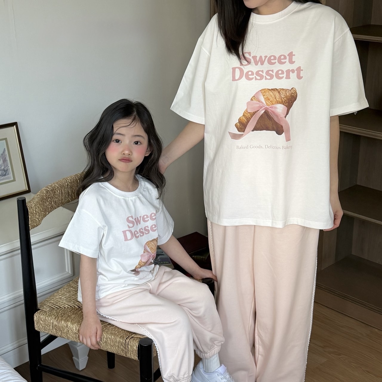 Ninibello | 親子T (Green M100-110/ Pink Adult)