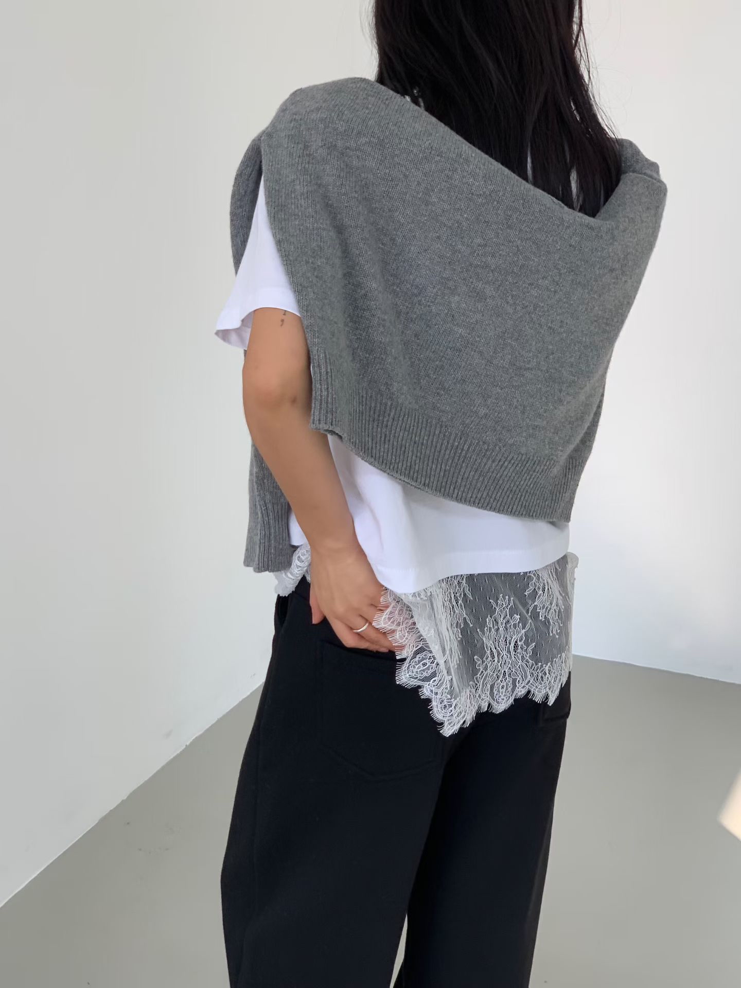 Lace short sleeve tee