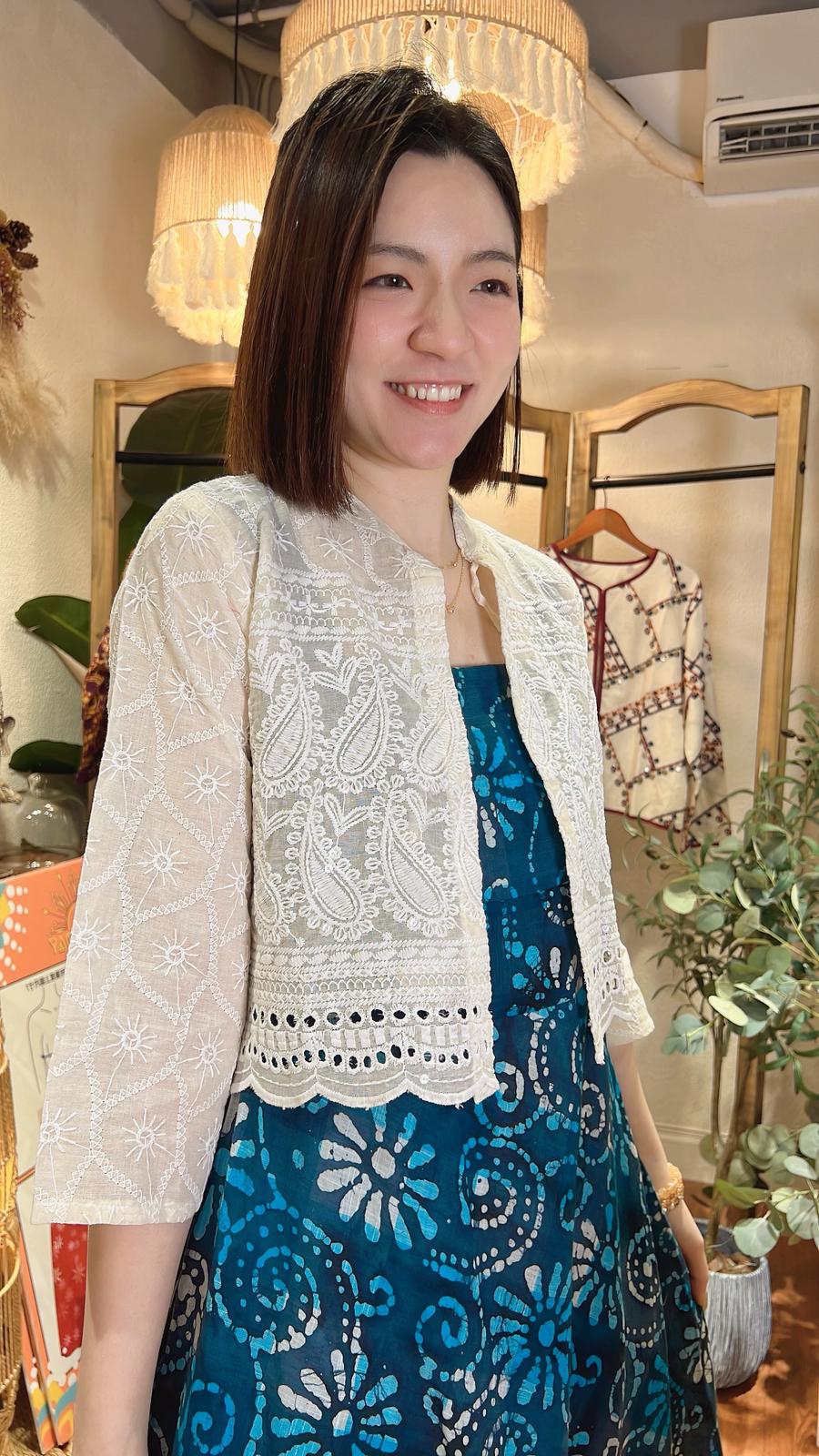 1979 White Bling Bling Paisley Jacket