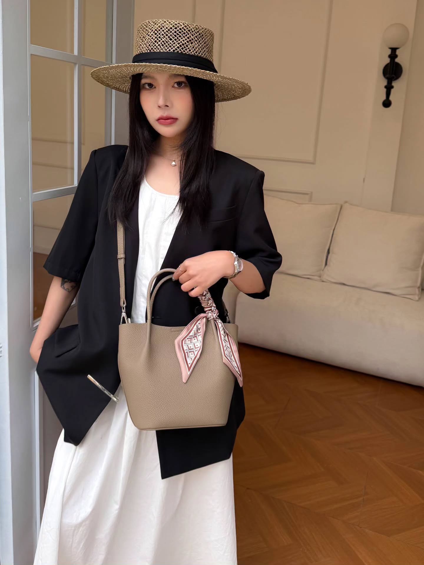 3313# 经典菜篮子包 附送丝巾 TOGO头层牛皮🇨🇳