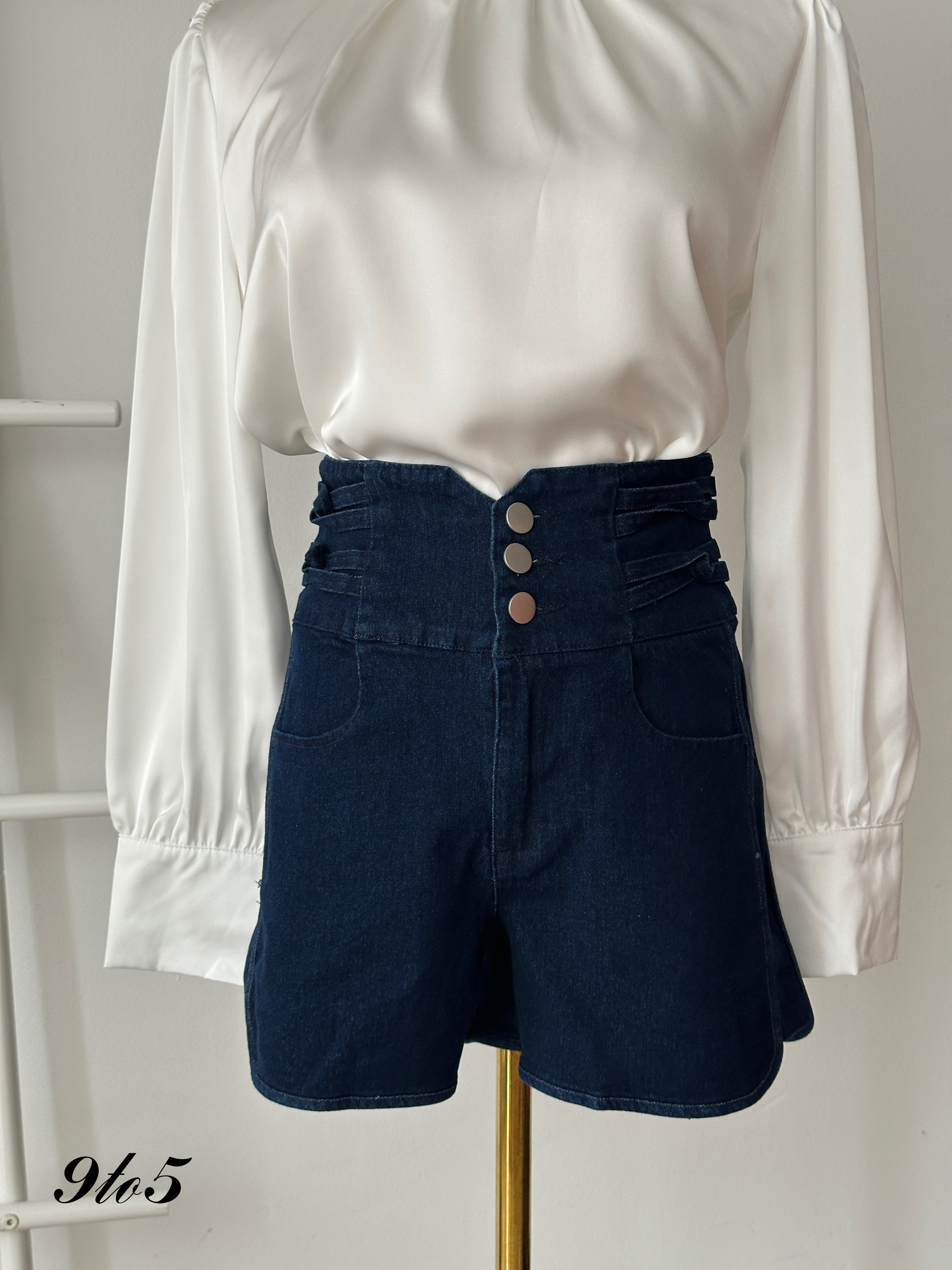 S1789 Denim Short Pants - Blue & Dark Blue
