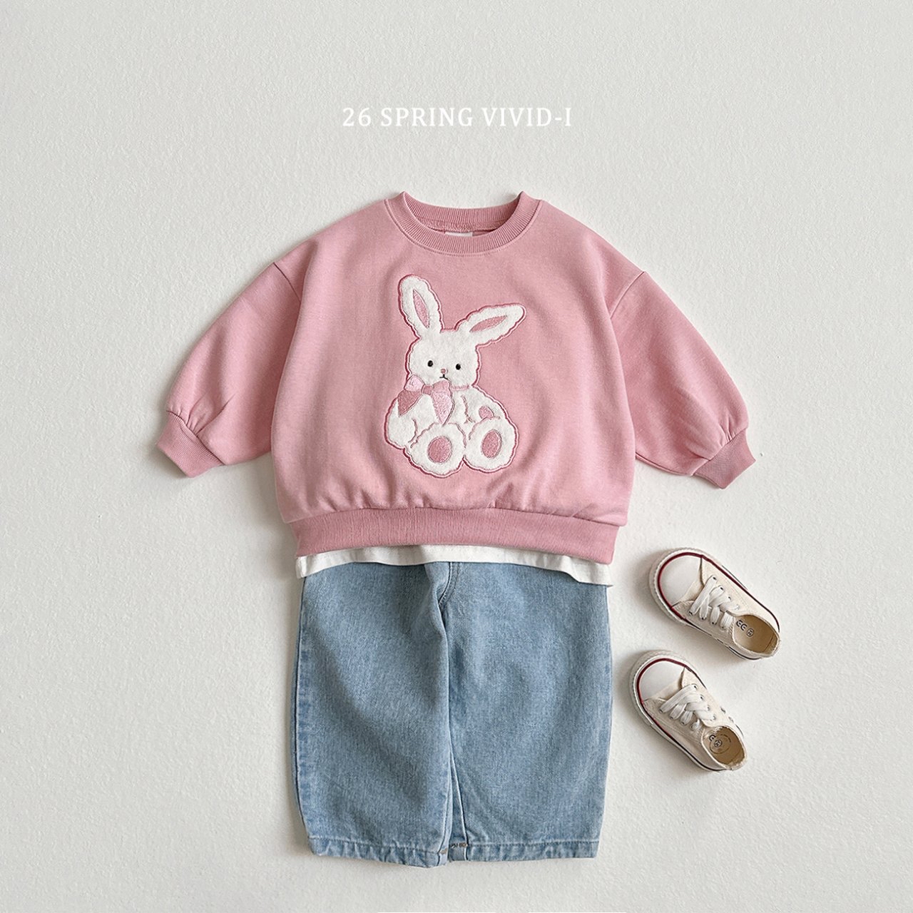 🌸預訂 韓國直送🌸🇰🇷VIVIDI三色動物刺繡貼花寬鬆衛衣