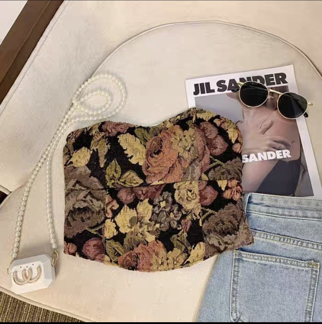 TP528抹胸玫瑰花衣