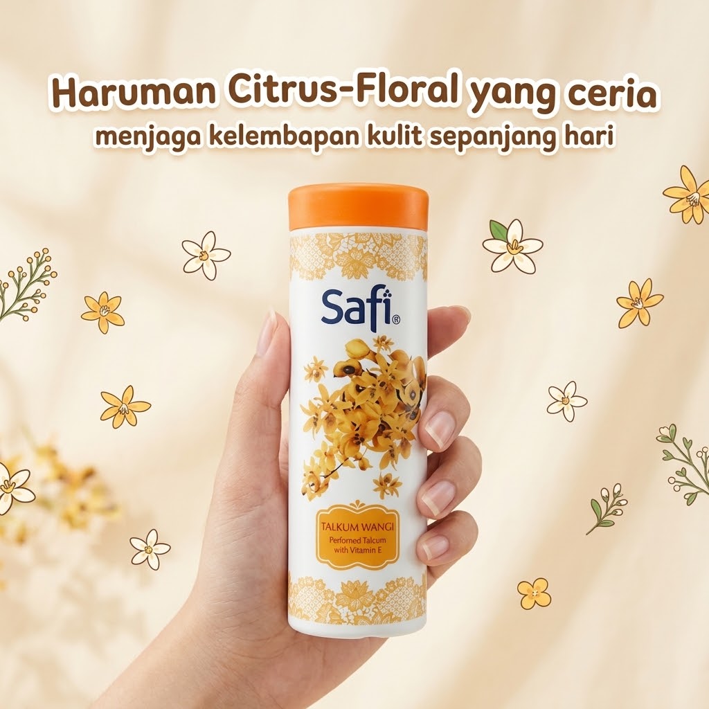 Safi Talkum Wangi 90g / Perfume Talcum Powder - Orange