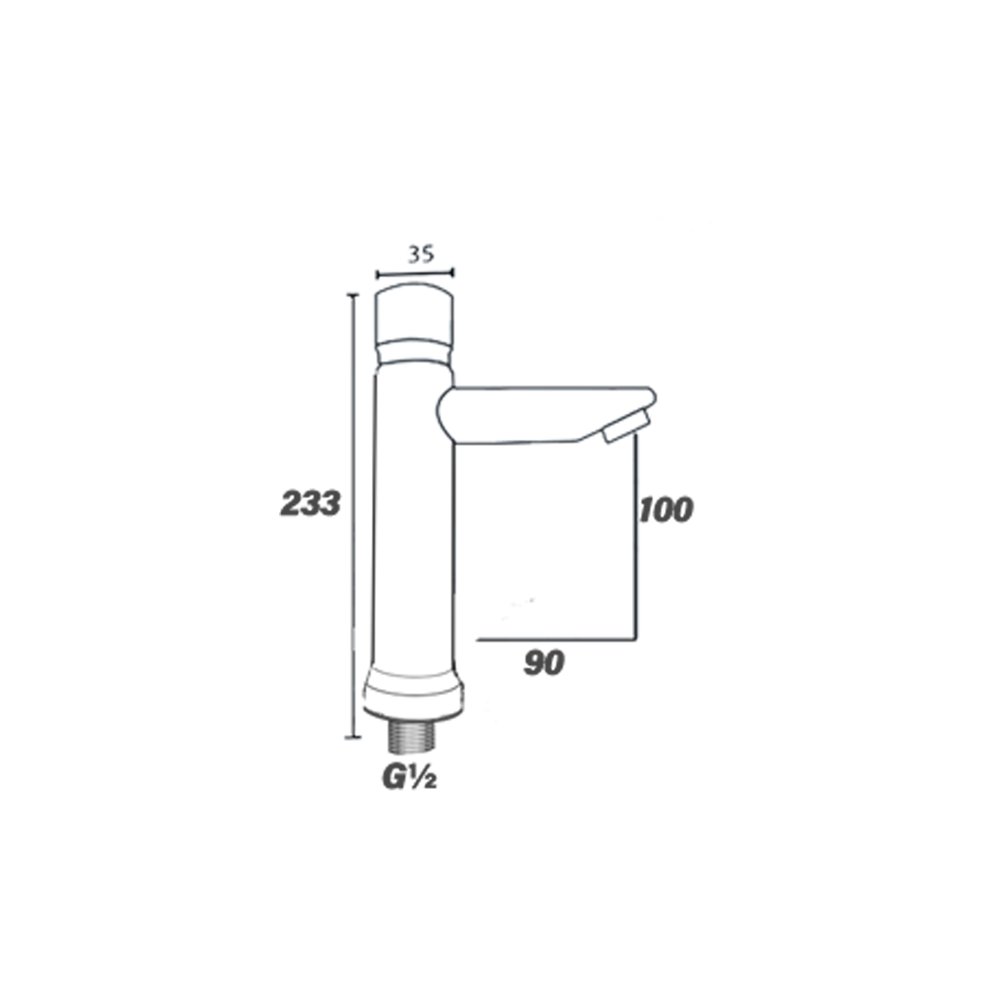 Otosani 304# Stainless Steel Self-Closing Tap - Pillar (966-55#) OTO966-55