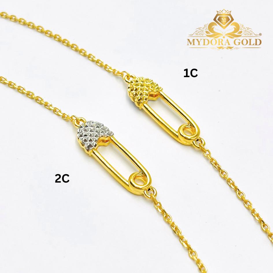 MYDORA Rantai Tangan Fesyen Safety Pin l EMAS 916/22K