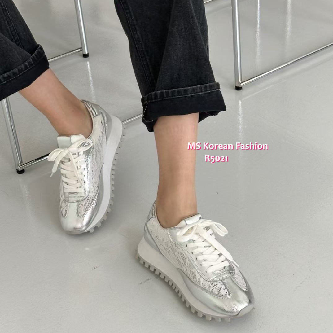 R5021 韓國🇰🇷真皮拼lace波鞋